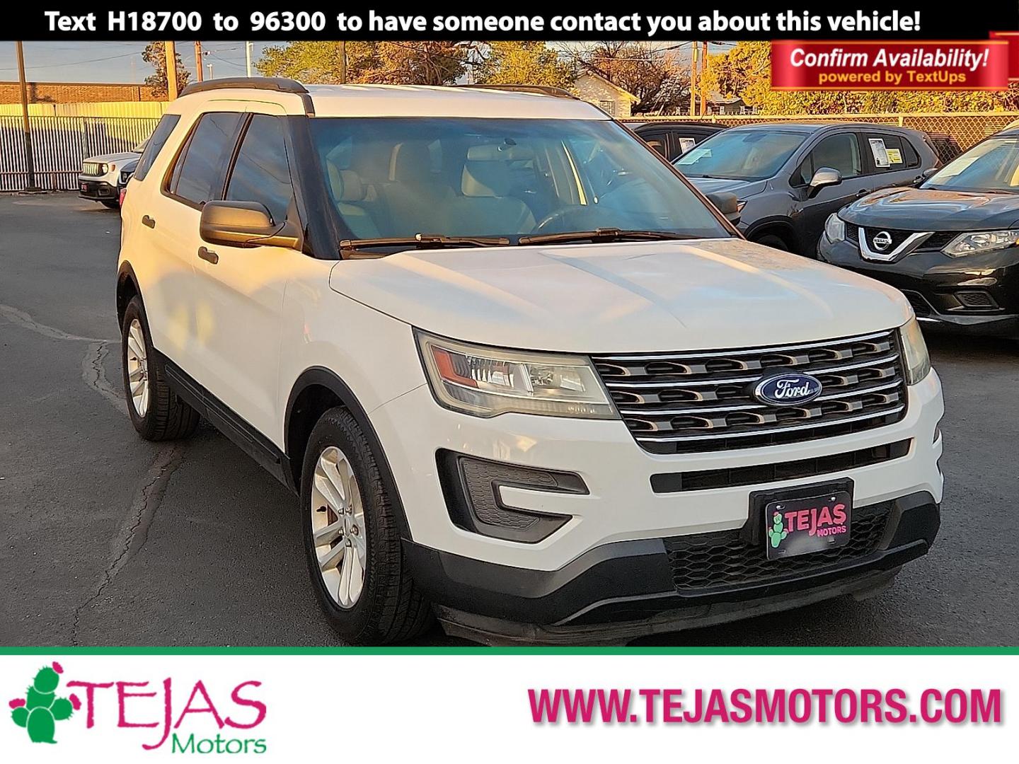 2017 WHITE Ford Explorer (1FM5K7B88HG) with an 3.5L Ti-VCT V6 Flex Fuel Engine engine, located at 4110 Avenue Q, Lubbock, 79412, 33.556553, -101.855820 - Photo#0