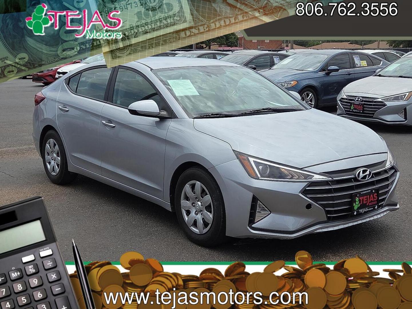 2020 Stellar Silver - T2X /Gray - P1 Hyundai Elantra SE (KMHD74LFXLU) with an Nu 2L I-4 DOHC, D-CVVT variable valve control, regular unleaded, engine with 147HP engine, located at 4110 Avenue Q, Lubbock, 79412, 33.556553, -101.855820 - 11/29/2025 KEY IN ENVELOPE GOD- Photo#0