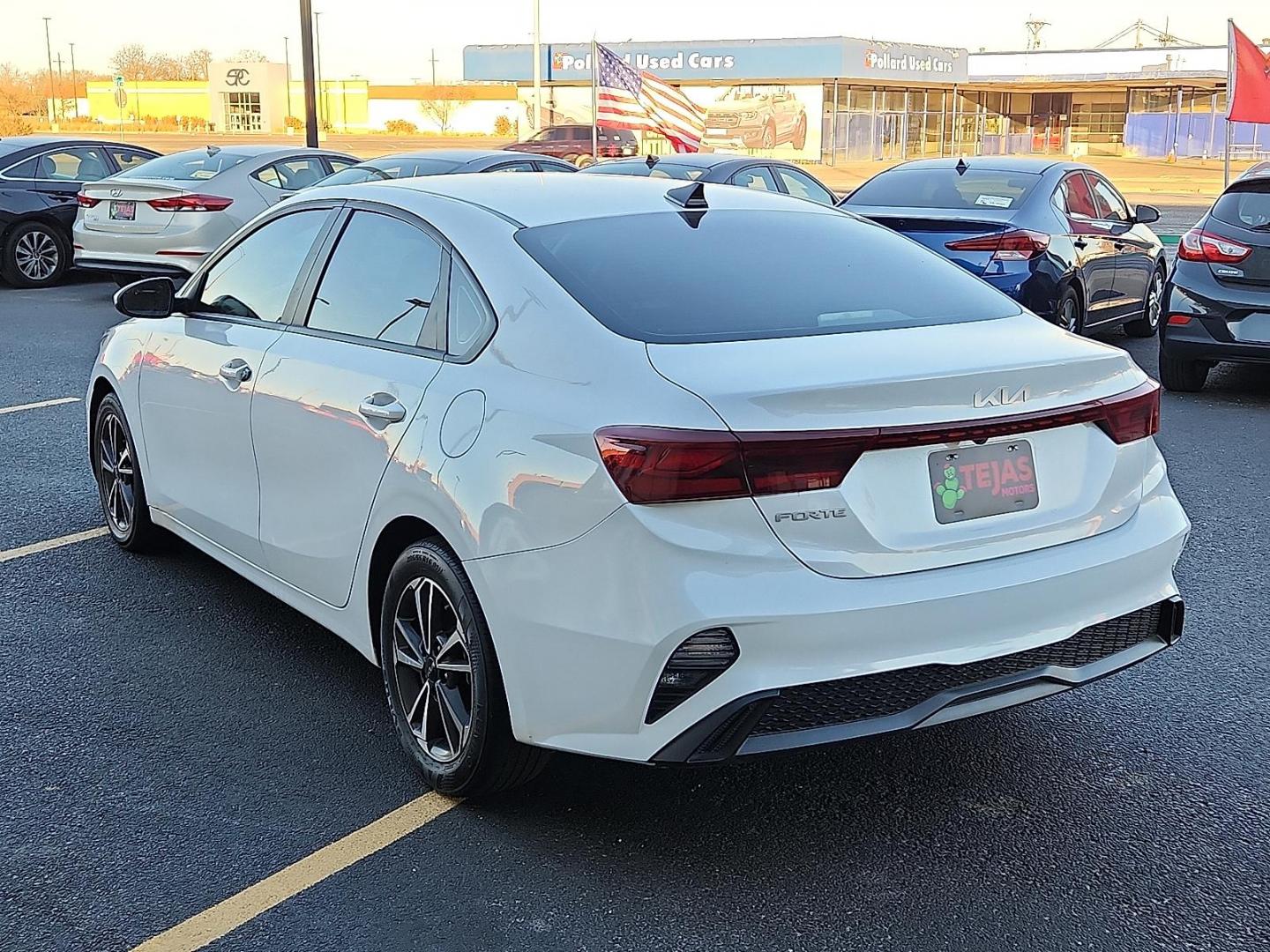 2023 Snow White Pearl - SWP /Black - WK Kia Forte LXS (3KPF24AD8PE) with an 2L I-4 DOHC, D-CVVT variable valve control, regular unleaded, engine with 147HP engine, located at 4110 Avenue Q, Lubbock, 79412, 33.556553, -101.855820 - 12/26/2025 KEY IN ENVELOPE GOD - Photo#3