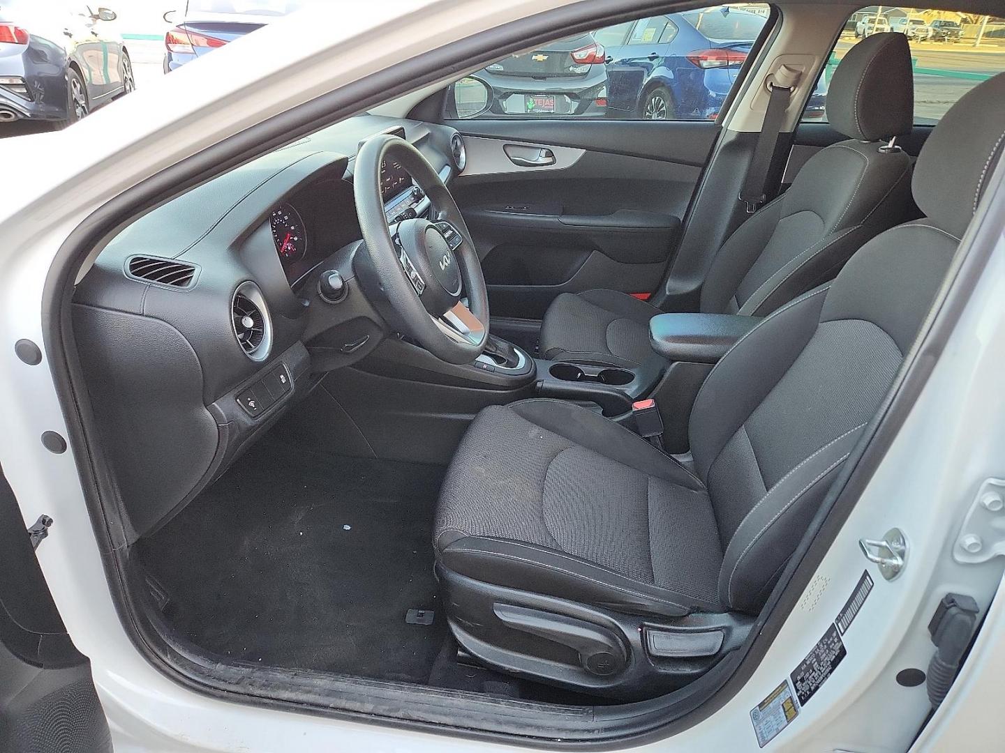 2023 Snow White Pearl - SWP /Black - WK Kia Forte LXS (3KPF24AD8PE) with an 2L I-4 DOHC, D-CVVT variable valve control, regular unleaded, engine with 147HP engine, located at 4110 Avenue Q, Lubbock, 79412, 33.556553, -101.855820 - 12/26/2025 KEY IN ENVELOPE GOD - Photo#6