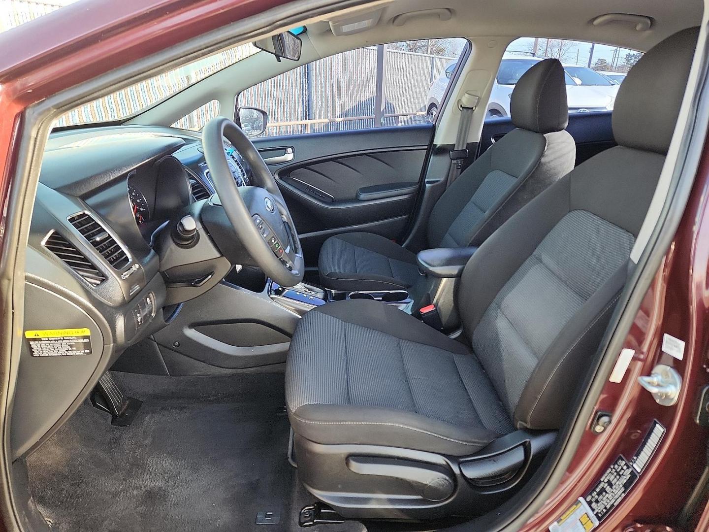 2017 RED Kia Forte LX (3KPFK4A77HE) with an 2L I-4 DOHC, D-CVVT variable valve control, regular unleaded, engine with 147HP engine, located at 4110 Avenue Q, Lubbock, 79412, 33.556553, -101.855820 - 12/26/2025 KEY IN ENVELOPE GOD - Photo#6