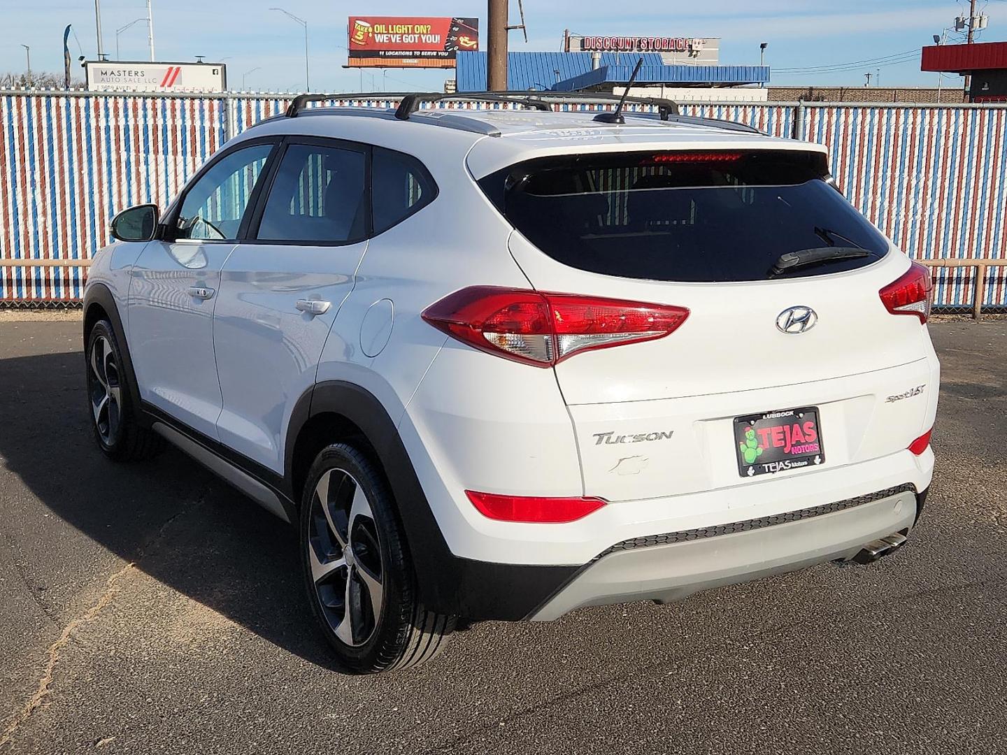 2017 WHITE Hyundai Tucson Sport (KM8J33A21HU) with an 1.6L I-4 gasoline direct injection, DOHC, D-CVVT variable valve control, intercooled turbo, regular unleaded, engine with 175HP engine, located at 4110 Avenue Q, Lubbock, 79412, 33.556553, -101.855820 - 12/31/2025 KEY IN ENVELOPE GOD - Photo#2