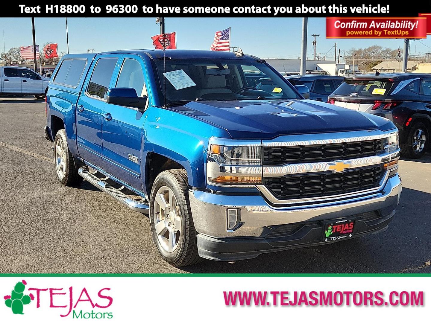 2017 BLUE Chevrolet Silverado 1500 1LT (3GCPCREC5HG) with an 720 CCA/80 Amp-Hr Maintenance Free HD Battery engine, located at 4110 Avenue Q, Lubbock, 79412, 33.556553, -101.855820 - 01/15/2026 KEY IN ENVELOPE GOD - Photo#0