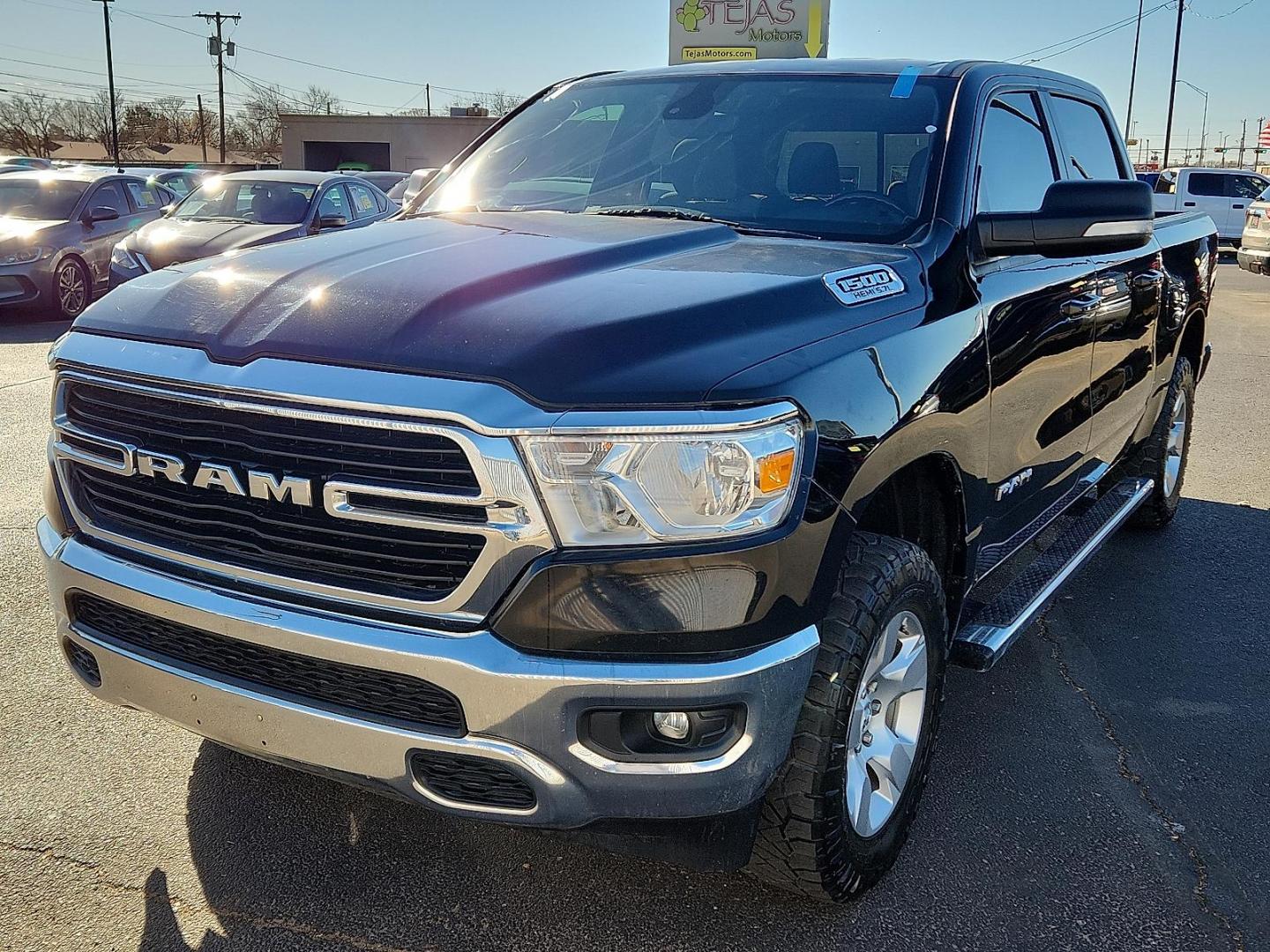 2021 Diamond Black Crystal Pearlcoat - PXJ /Diesel Gray/Black - X8 Ram 1500 Lone Star Crew Cab 4x2 5'7" Box (1C6RREFT9MN) with an HEMI 5.7L V-8 variable valve control, regular unleaded, engine with cylinder deactivation and 395HP engine, located at 4110 Avenue Q, Lubbock, 79412, 33.556553, -101.855820 - Photo#3