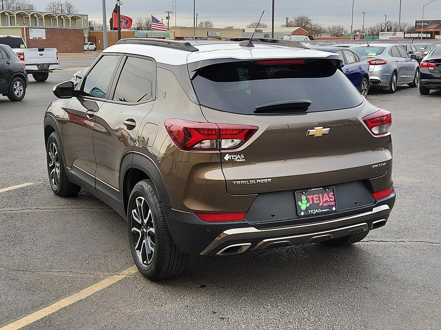 2021 BROWN Chevrolet Trailblazer FWD ACTIV (KL79MVSL4MB) with an ECOTEC 1.3L I-3 gasoline direct injection, DOHC, variable valve control, intercooled turbo, regular unleaded, engine with 155HP engine, located at 4110 Avenue Q, Lubbock, 79412, 33.556553, -101.855820 - 01/16/2026 KEY IN ENVELOPE GOD - Photo#2
