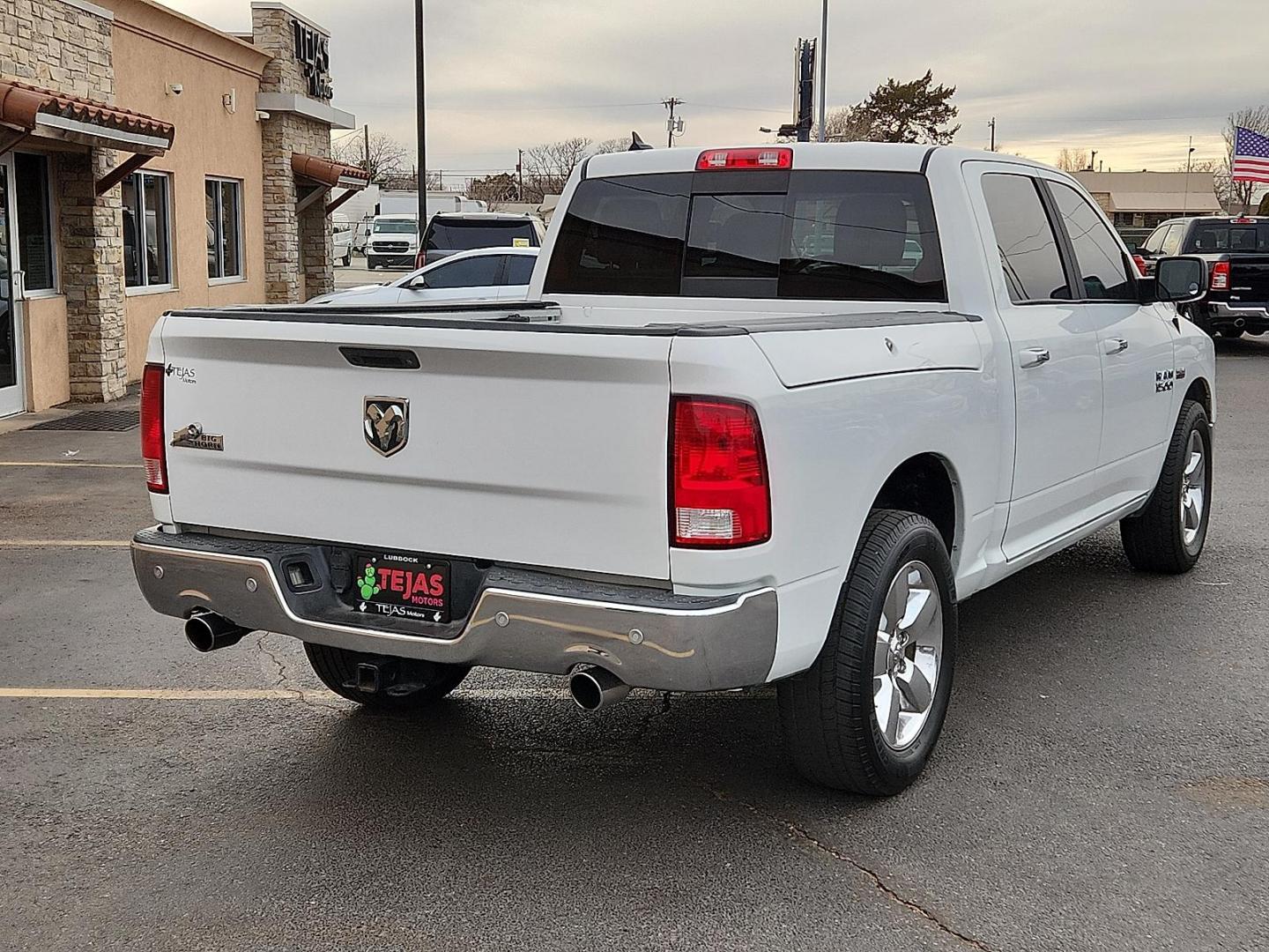 2017 WHITE Ram 1500 Big Horn Crew Cab 4x2 5'7" Box (1C6RR6LT2HS) with an HEMI 5.7L V-8 variable valve control, regular unleaded, engine with cylinder deactivation and 395HP engine, located at 4110 Avenue Q, Lubbock, 79412, 33.556553, -101.855820 - Photo#1
