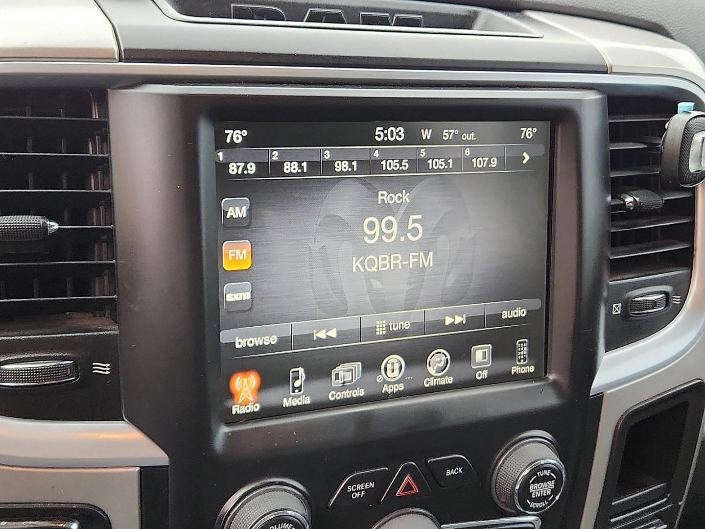 2017 WHITE Ram 1500 Big Horn Crew Cab 4x2 5'7" Box (1C6RR6LT2HS) with an HEMI 5.7L V-8 variable valve control, regular unleaded, engine with cylinder deactivation and 395HP engine, located at 4110 Avenue Q, Lubbock, 79412, 33.556553, -101.855820 - Photo#8