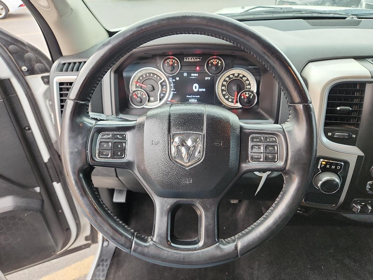 2017 WHITE Ram 1500 Big Horn Crew Cab 4x2 5'7" Box (1C6RR6LT2HS) with an HEMI 5.7L V-8 variable valve control, regular unleaded, engine with cylinder deactivation and 395HP engine, located at 4110 Avenue Q, Lubbock, 79412, 33.556553, -101.855820 - Photo#10