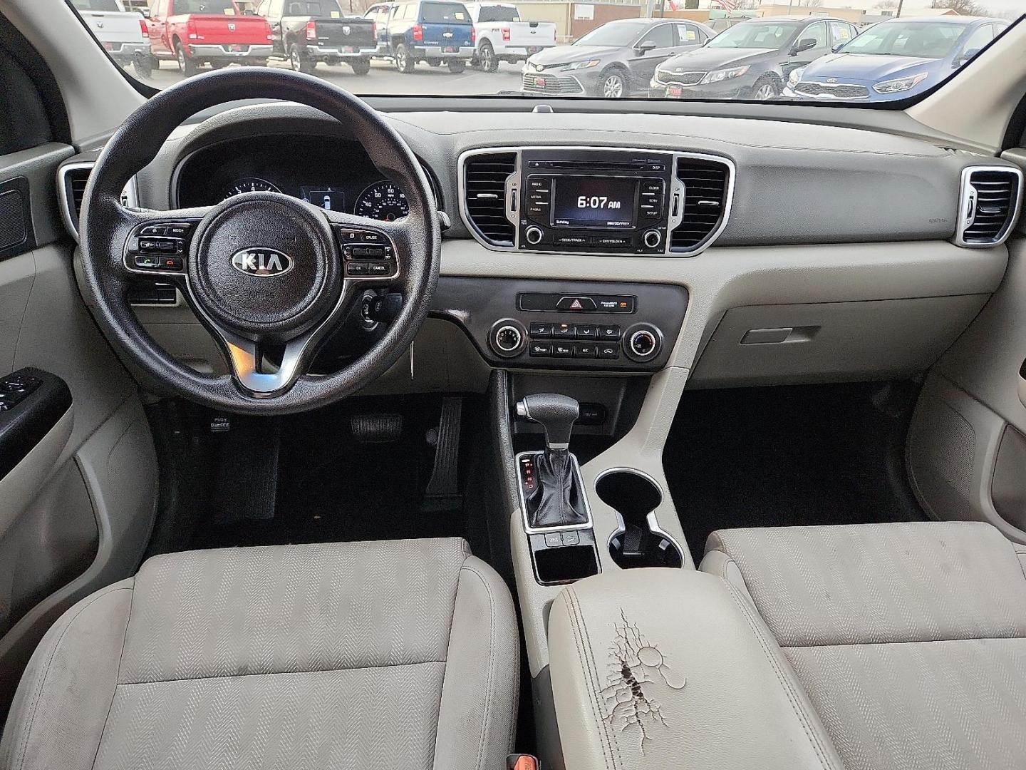 2017 SILVER Kia Sportage LX (KNDPM3AC3H7) with an Theta II 2.4L I-4 gasoline direct injection, DOHC, D-CVVT variable valve control, regular unleaded, engine with 181HP engine, located at 4110 Avenue Q, Lubbock, 79412, 33.556553, -101.855820 - 01/17/2026 KEY IN ENVELOPE GOD - Photo#5