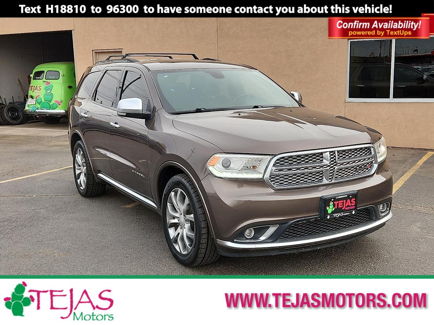2017 BROWN Dodge Durango Citadel Anodized Platinum RWD (1C4SDHET6HC) with an HEMI 5.7L V-8 variable valve control, regular unleaded, engine with cylinder deactivation and 360HP engine, located at 4110 Avenue Q, Lubbock, 79412, 33.556553, -101.855820 - 01/20/2026 KEY IN ENVELOPE GOD - Photo#0