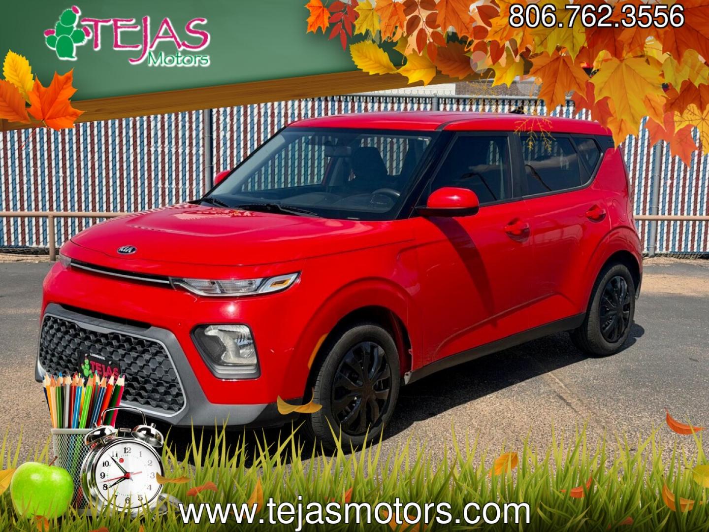 2020 RED /Black Kia Soul LX (KNDJ23AU8L7) with an 2L I-4 DOHC, D-CVVT variable valve control, regular unleaded, engine with 147HP engine, Automatic transmission, located at 4110 Avenue Q, Lubbock, 79412, 33.556553, -101.855820 -- Photo#0