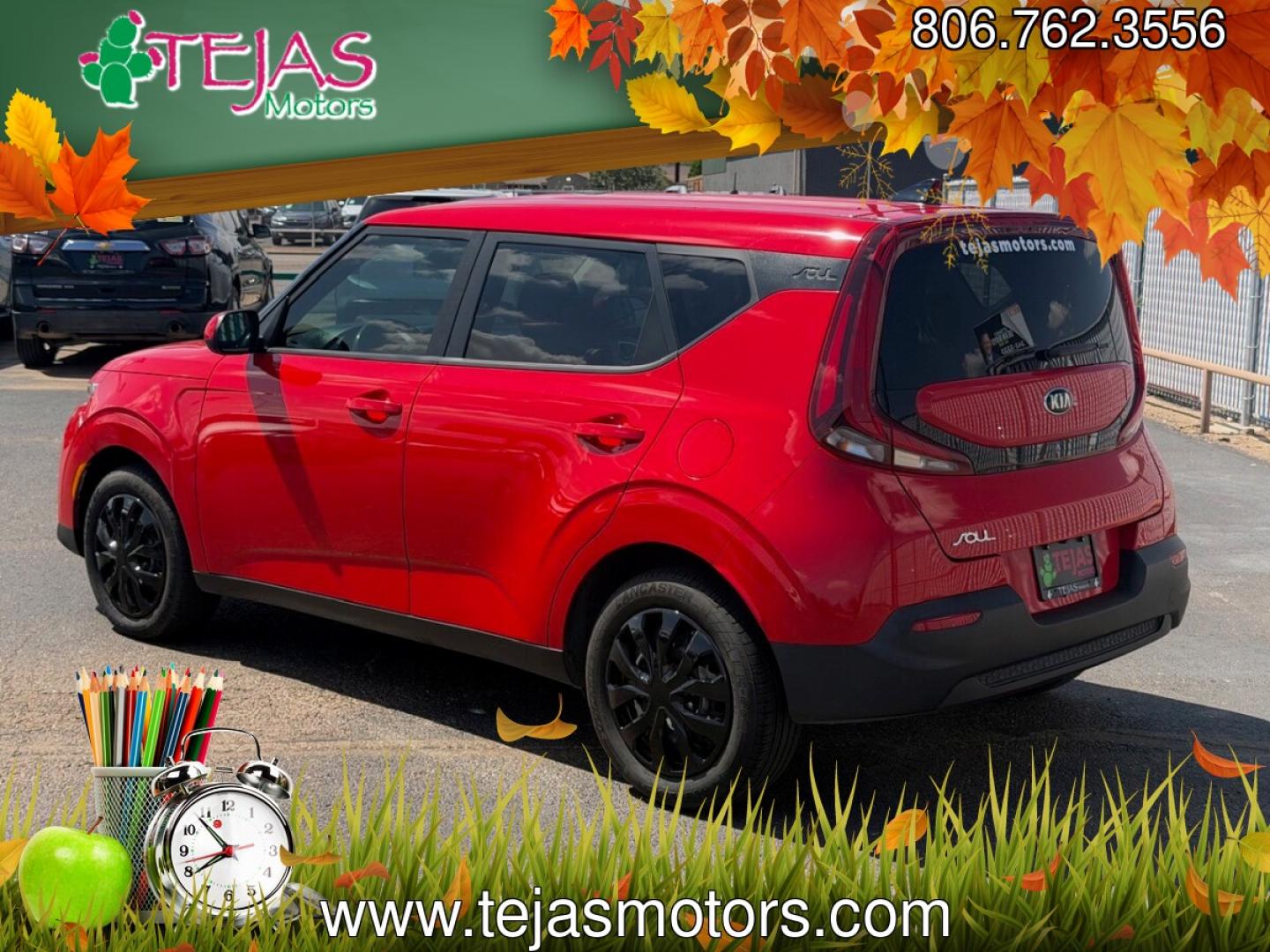 2020 RED /Black Kia Soul LX (KNDJ23AU8L7) with an 2L I-4 DOHC, D-CVVT variable valve control, regular unleaded, engine with 147HP engine, Automatic transmission, located at 4110 Avenue Q, Lubbock, 79412, 33.556553, -101.855820 -- Photo#1