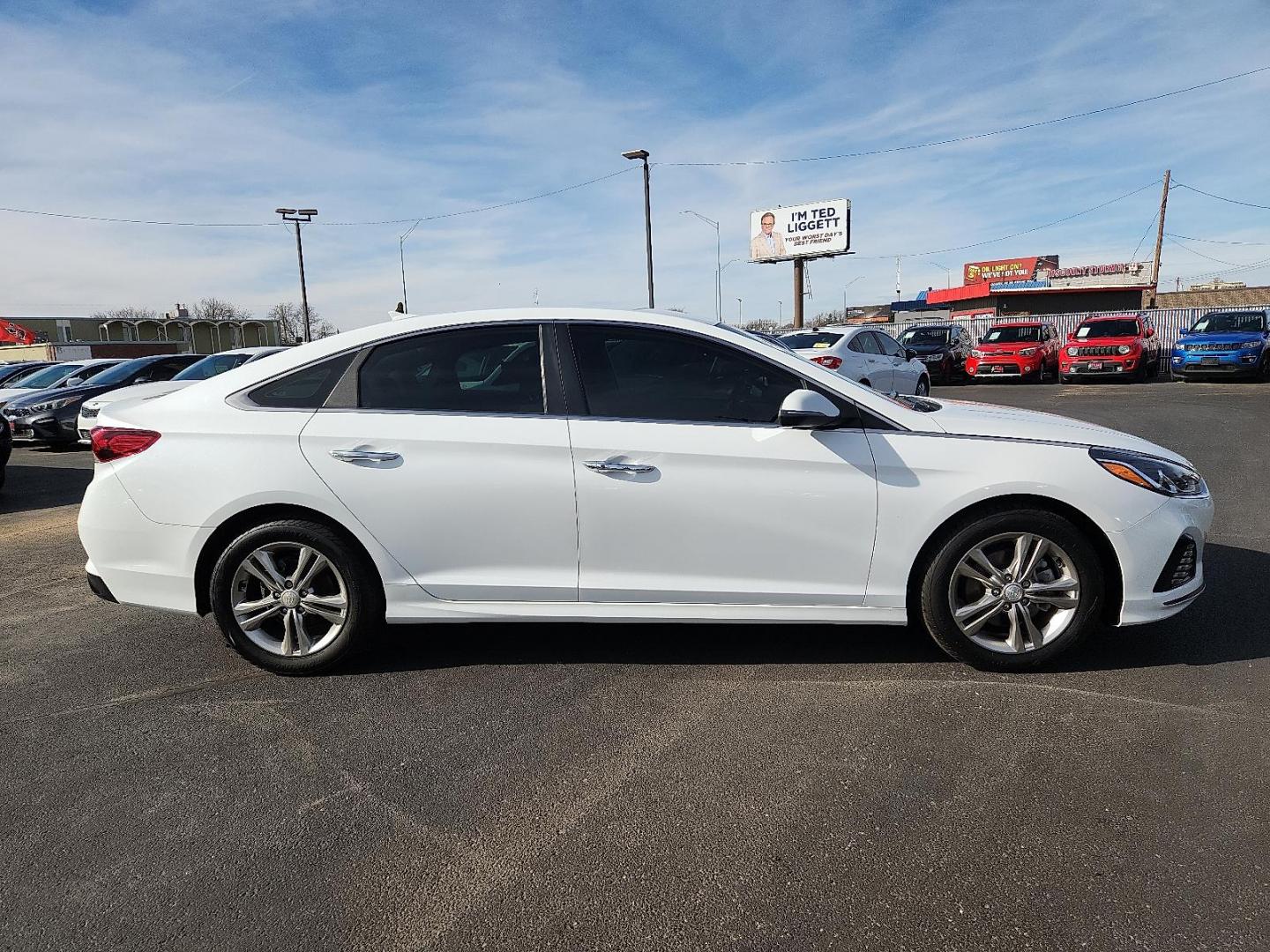 2019 WHITE /Black - CT Hyundai Sonata SEL (5NPE34AF3KH) with an 2.4L I-4 gasoline direct injection, DOHC, D-CVVT variable valve control, regular unleaded, engine with 185HP engine, located at 4110 Avenue Q, Lubbock, 79412, 33.556553, -101.855820 - 01/23/2026 KEY IN ENVELOPE GOD - Photo#1