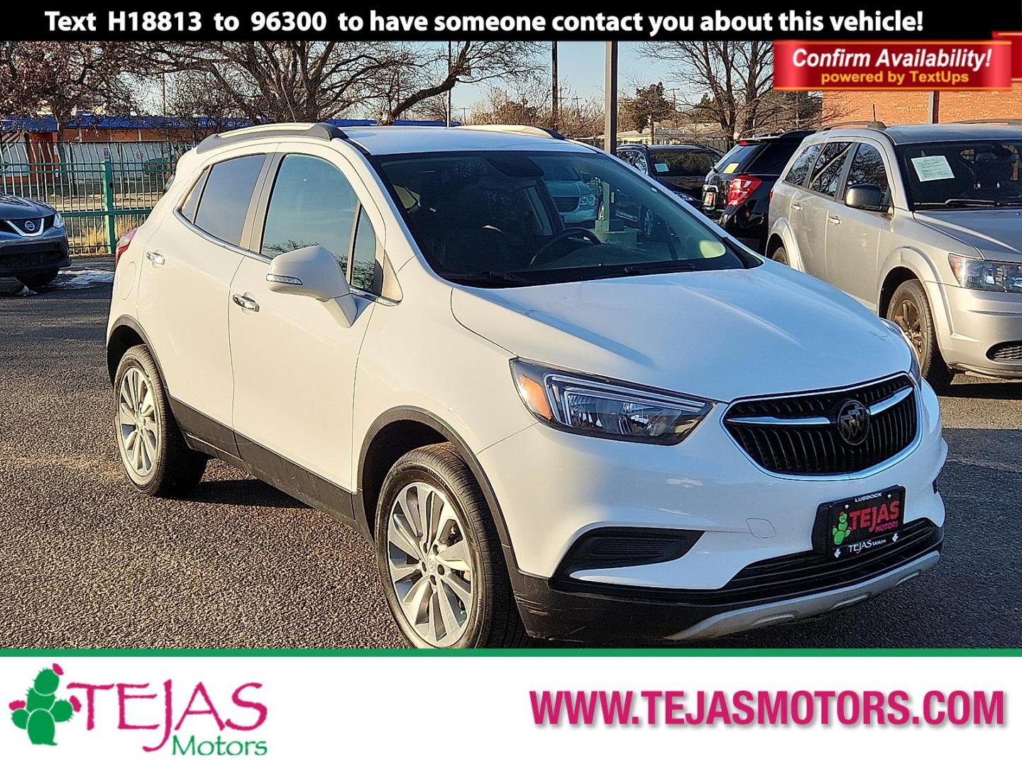 2019 WHITE Buick Encore AWD Preferred (KL4CJESBXKB) with an Ecotec 1.4L I-4 DOHC, variable valve control, intercooled turbo, regular unleaded, engine with 138HP engine, located at 4110 Avenue Q, Lubbock, 79412, 33.556553, -101.855820 - 01/23/2026 KEY IN ENVELOPE GOD - Photo#0