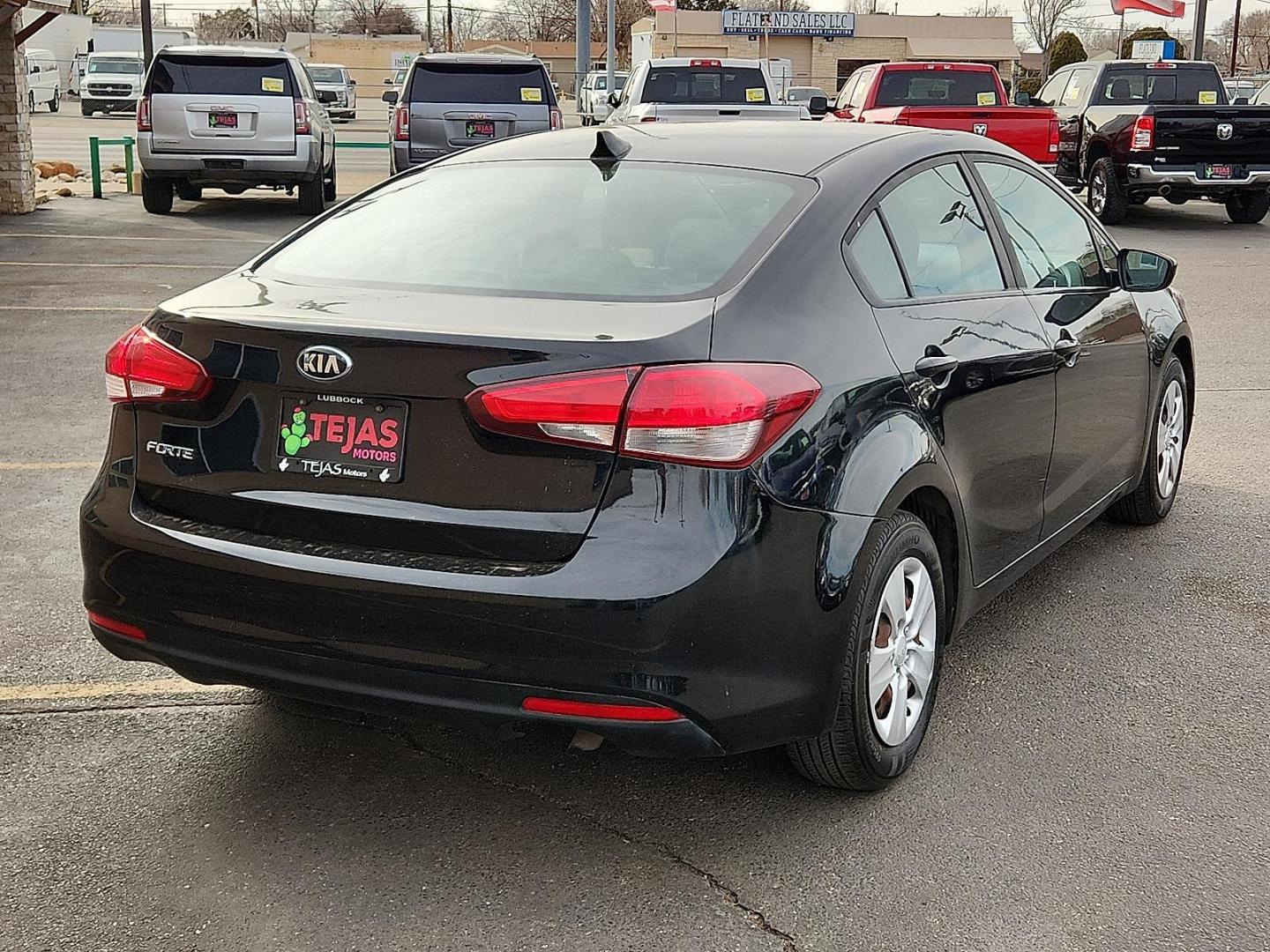 2018 BLACK Kia Forte LX (3KPFK4A78JE) with an 2L I-4 DOHC, D-CVVT variable valve control, regular unleaded, engine with 147HP engine, located at 4110 Avenue Q, Lubbock, 79412, 33.556553, -101.855820 - 01/29/2026 KEY IN ENVELOPE GOD - Photo#1