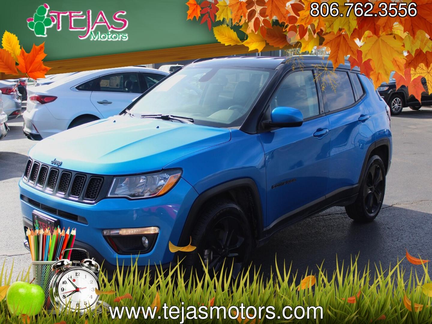 2019 BLUE Jeep Compass Altitude FWD (3C4NJCBB3KT) with an 2.4L I-4 variable valve control, regular gasoline, engine with 180HP engine, located at 4110 Avenue Q, Lubbock, 79412, 33.556553, -101.855820- Photo#1