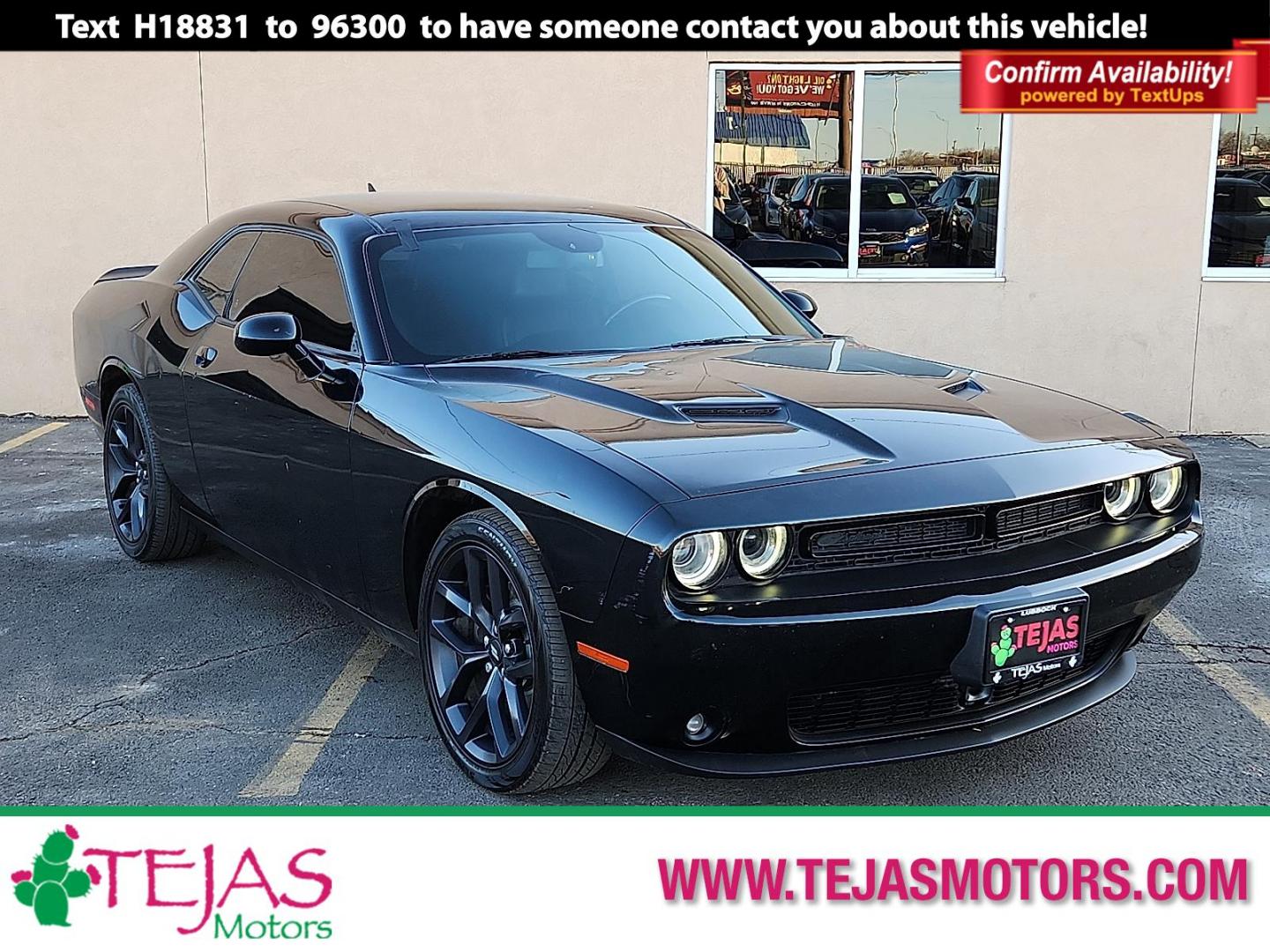 2021 BLACK Dodge Challenger SXT (2C3CDZAG3MH) with an Pentastar 3.6L V-6 DOHC, variable valve control, regular unleaded, engine with 303HP engine, located at 4110 Avenue Q, Lubbock, 79412, 33.556553, -101.855820 - Photo#0