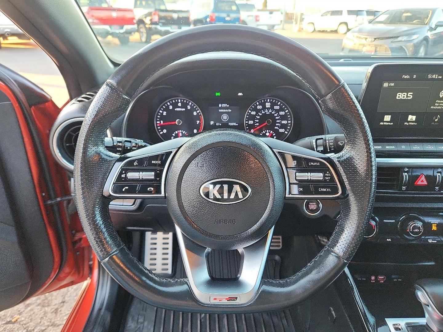 2020 Fire Orange - DRG /Black - WK Kia Forte GT-Line (3KPF34AD8LE) with an 2L I-4 DOHC, D-CVVT variable valve control, regular unleaded, engine with 147HP engine, located at 4110 Avenue Q, Lubbock, 79412, 33.556553, -101.855820 - Photo#10