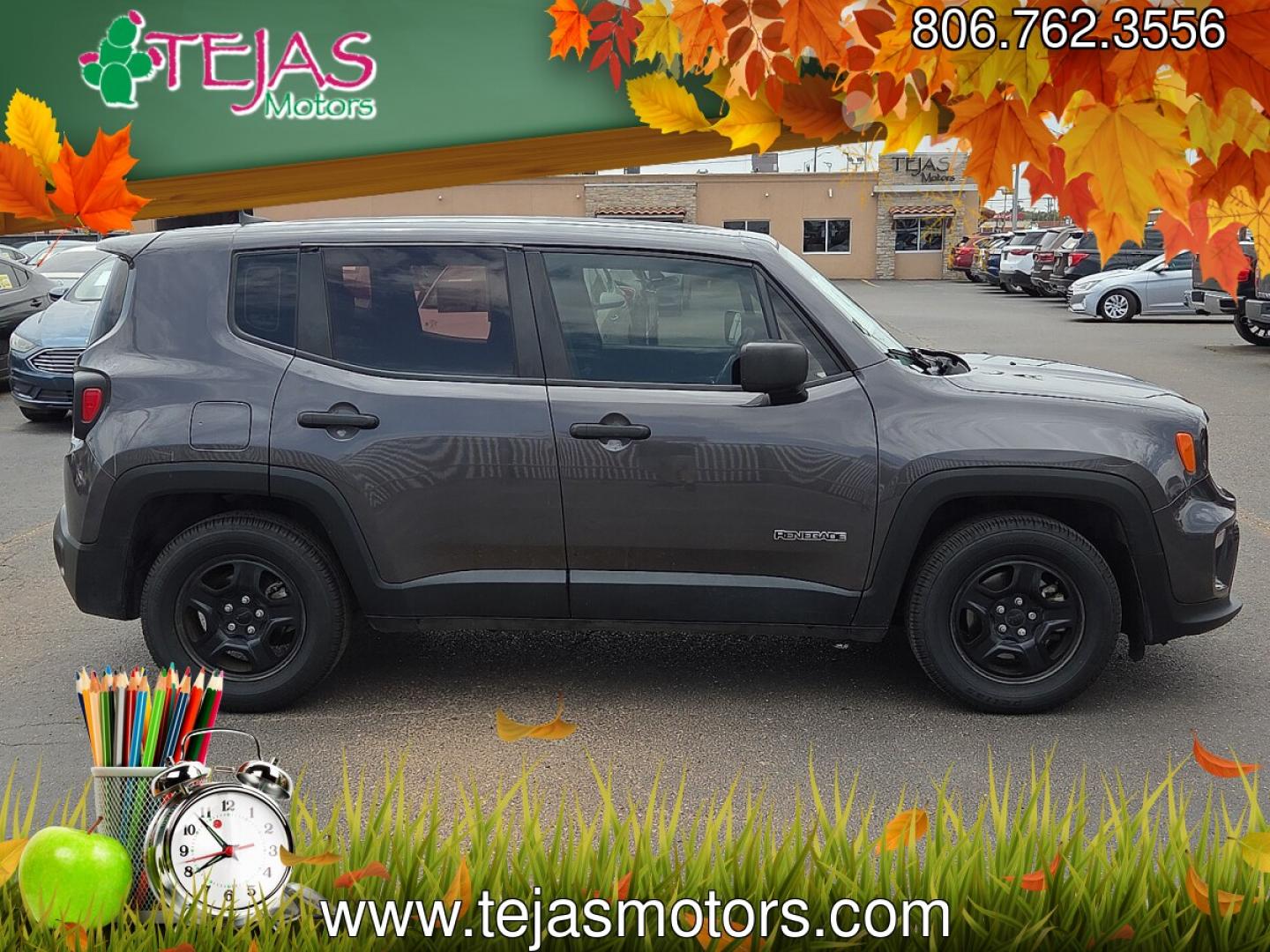 2021 Granite Crystal Metallic Clearcoat - PAU /Black - X9 Jeep Renegade Sport FWD (ZACNJCABXMP) with an Tigershark MultiAir 2.4L I-4 variable valve control, regular unleaded, engine with 180HP engine, located at 4110 Avenue Q, Lubbock, 79412, 33.556553, -101.855820- Photo#1