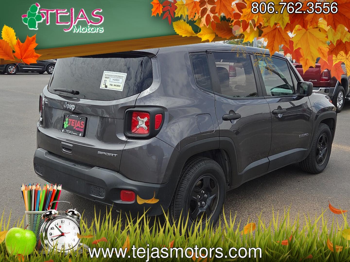 2021 Granite Crystal Metallic Clearcoat - PAU /Black - X9 Jeep Renegade Sport FWD (ZACNJCABXMP) with an Tigershark MultiAir 2.4L I-4 variable valve control, regular unleaded, engine with 180HP engine, located at 4110 Avenue Q, Lubbock, 79412, 33.556553, -101.855820- Photo#2