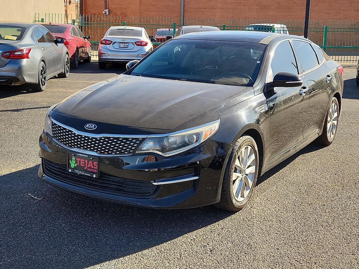 2018 BLACK Kia Optima EX (5XXGU4L39JG) with an Theta II 2.4L I-4 gasoline direct injection, DOHC, CVVT variable valve control, regular unleaded, engine with 185HP engine, located at 4110 Avenue Q, Lubbock, 79412, 33.556553, -101.855820 - 02/24/2026 KEY IN ENVELOPE GOD - Photo#3