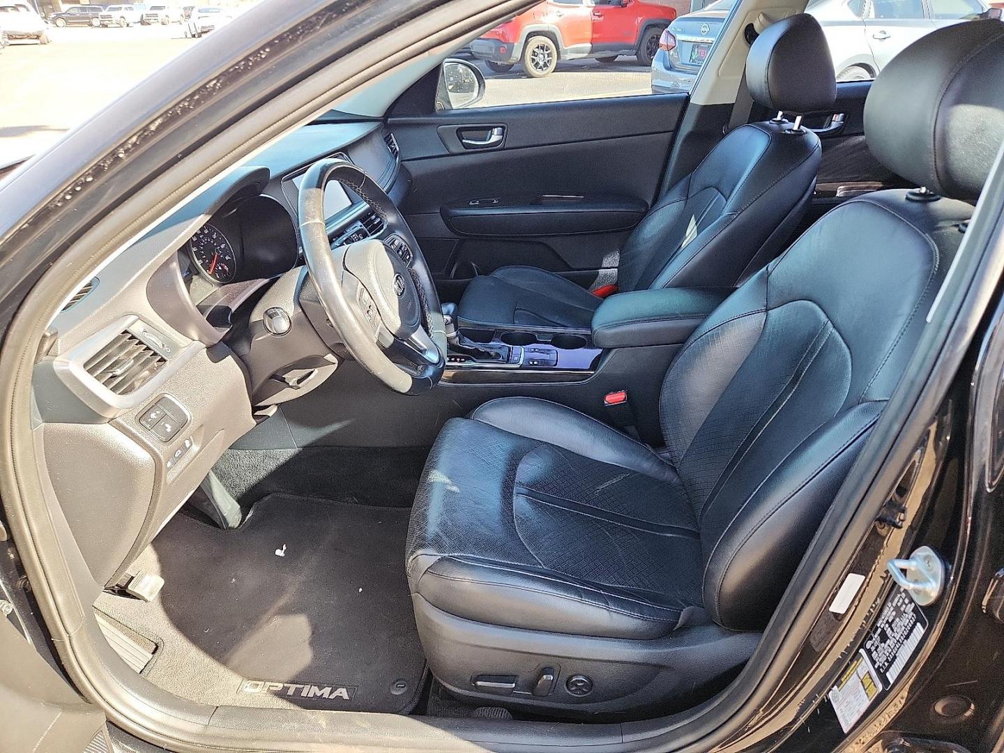 2018 BLACK Kia Optima EX (5XXGU4L39JG) with an Theta II 2.4L I-4 gasoline direct injection, DOHC, CVVT variable valve control, regular unleaded, engine with 185HP engine, located at 4110 Avenue Q, Lubbock, 79412, 33.556553, -101.855820 - 02/24/2026 KEY IN ENVELOPE GOD - Photo#6