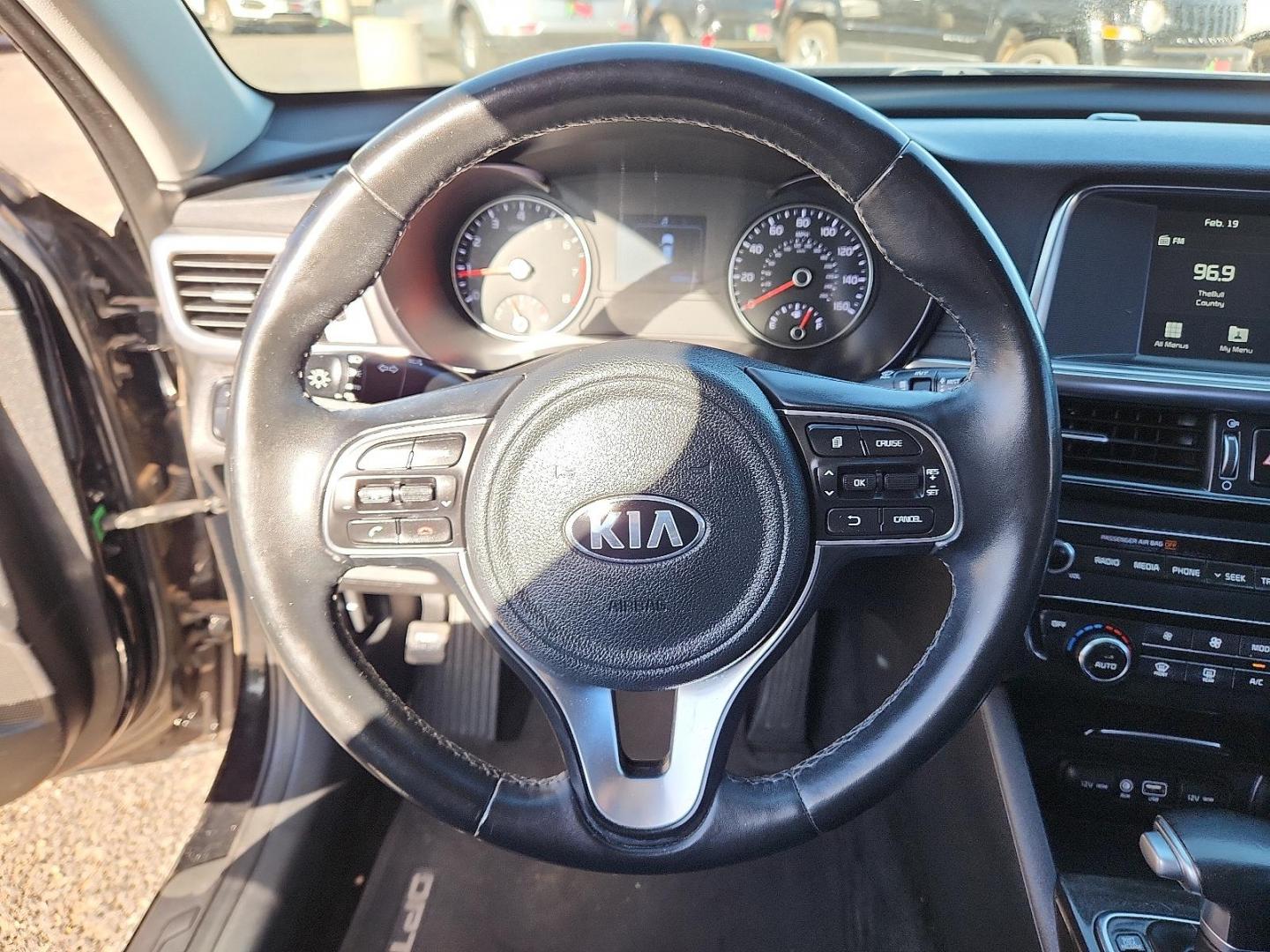 2018 BLACK Kia Optima EX (5XXGU4L39JG) with an Theta II 2.4L I-4 gasoline direct injection, DOHC, CVVT variable valve control, regular unleaded, engine with 185HP engine, located at 4110 Avenue Q, Lubbock, 79412, 33.556553, -101.855820 - 02/24/2026 KEY IN ENVELOPE GOD - Photo#10