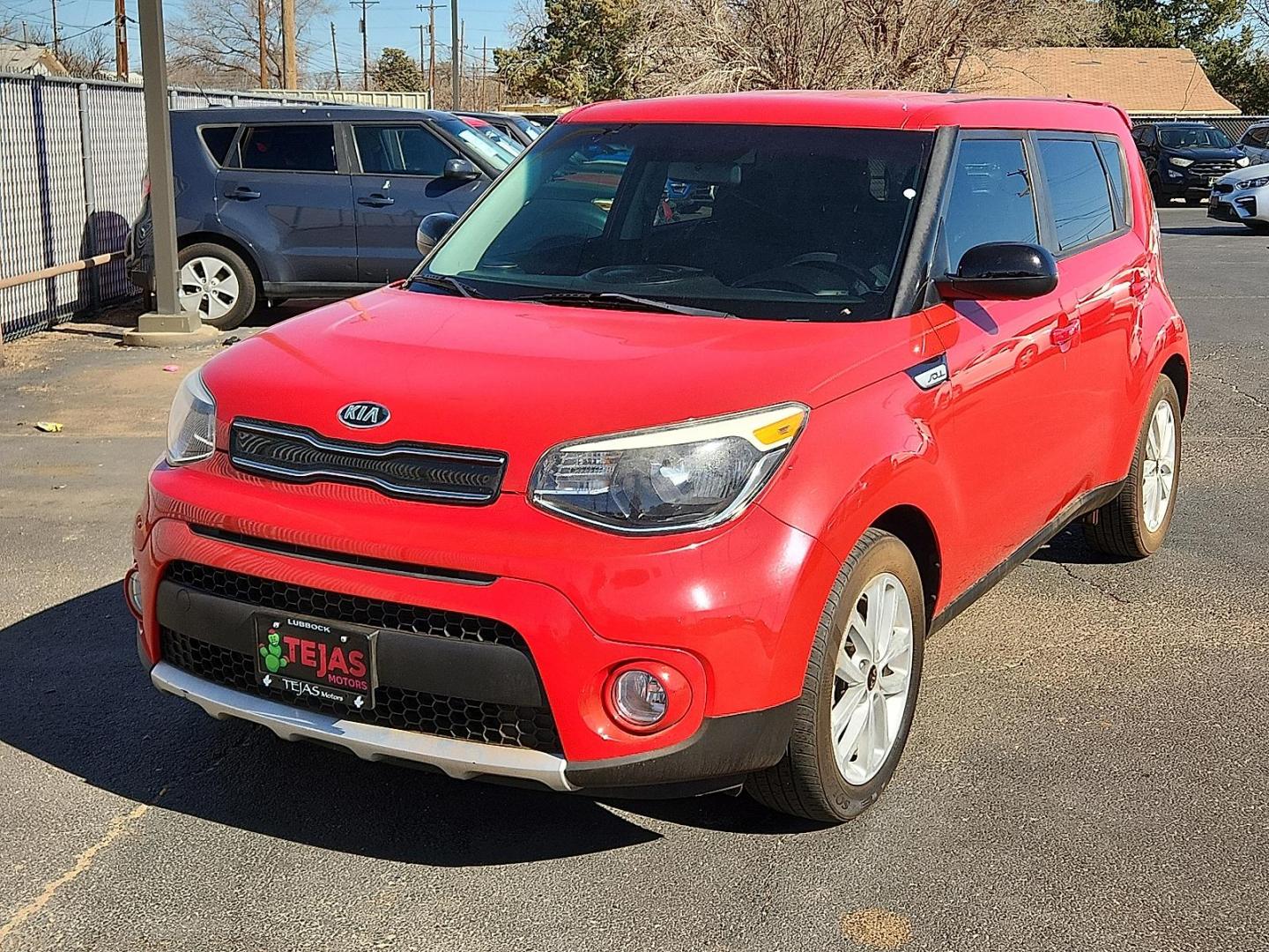 2017 RED Kia Soul + (KNDJP3A51H7) with an 2L I-4 gasoline direct injection, DOHC, variable valve control, regular unleaded, engine with 161HP engine, located at 4110 Avenue Q, Lubbock, 79412, 33.556553, -101.855820 - Photo#1
