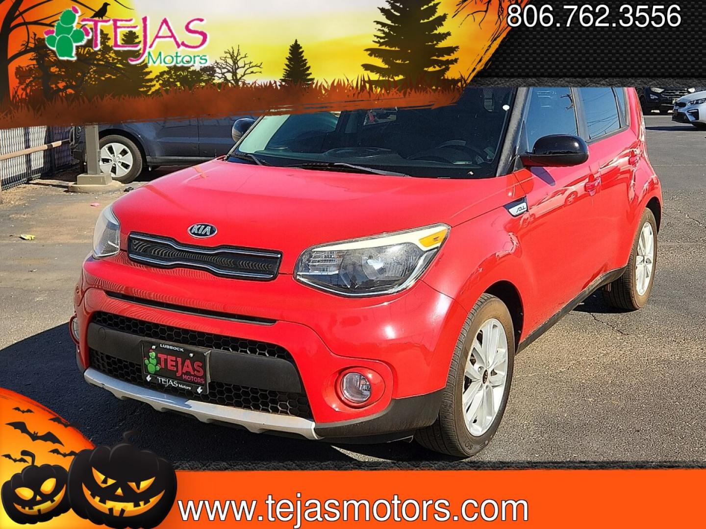 2017 RED Kia Soul + (KNDJP3A51H7) with an 2L I-4 gasoline direct injection, DOHC, variable valve control, regular unleaded, engine with 161HP engine, located at 4110 Avenue Q, Lubbock, 79412, 33.556553, -101.855820 - 02/11/2026 KEY IN ENVELOPE GOD- Photo#1