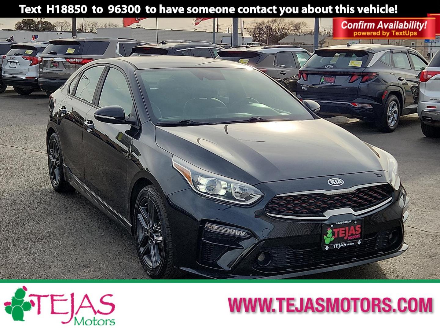 2020 BLACK Kia Forte GT-Line (3KPF34AD3LE) with an 2L I-4 DOHC, D-CVVT variable valve control, regular unleaded, engine with 147HP engine, located at 4110 Avenue Q, Lubbock, 79412, 33.556553, -101.855820 - Photo#0