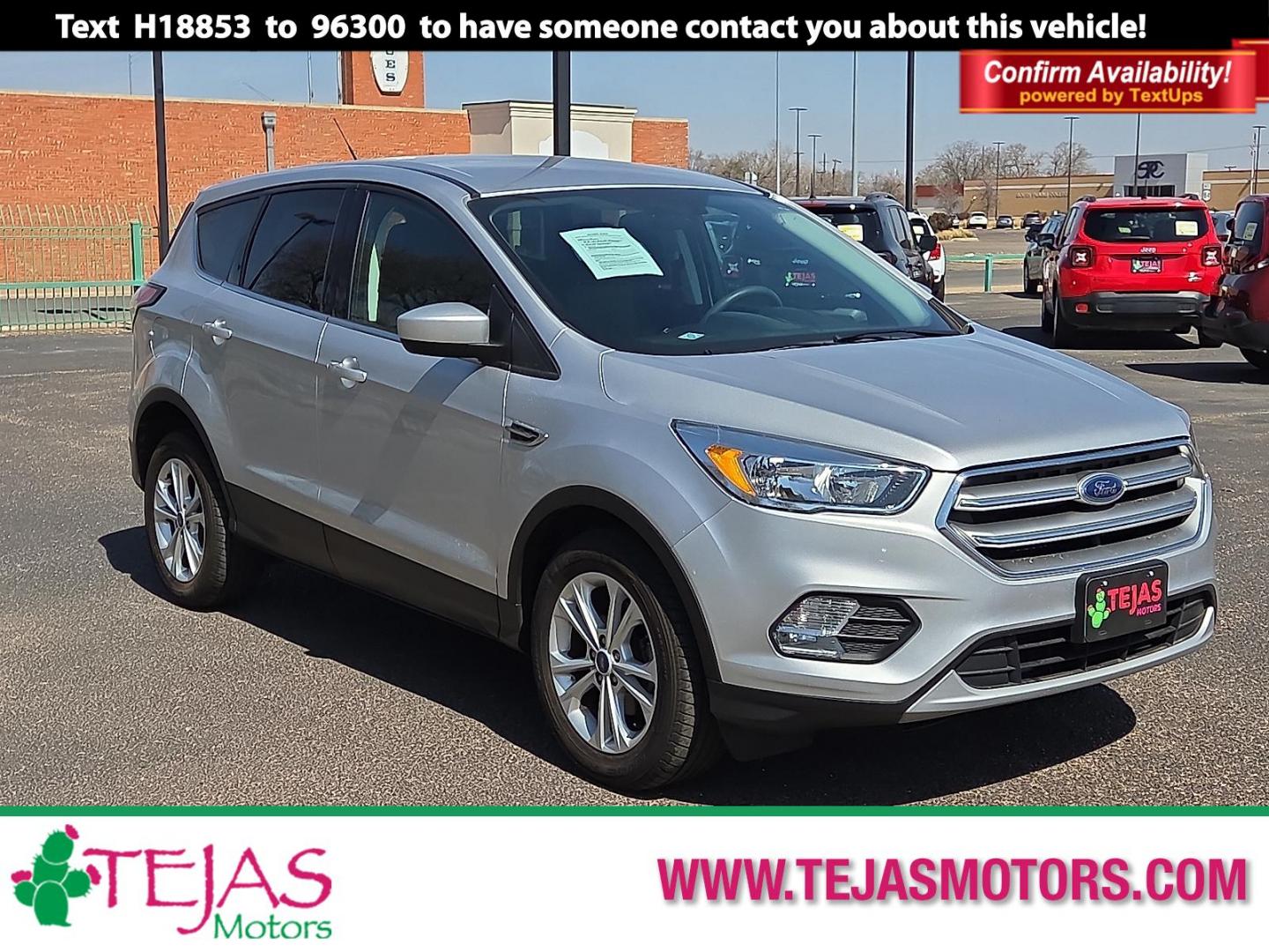 2017 Ingot Silver Metallic - UX /Charcoal Black - KB Ford Escape SE (1FMCU0GDXHU) with an EcoBoost 1.5L I-4 gasoline direct injection, DOHC, variable valve control, intercooled turbo, regular unleaded, engine with 179HP engine, located at 4110 Avenue Q, Lubbock, 79412, 33.556553, -101.855820 - Photo#0
