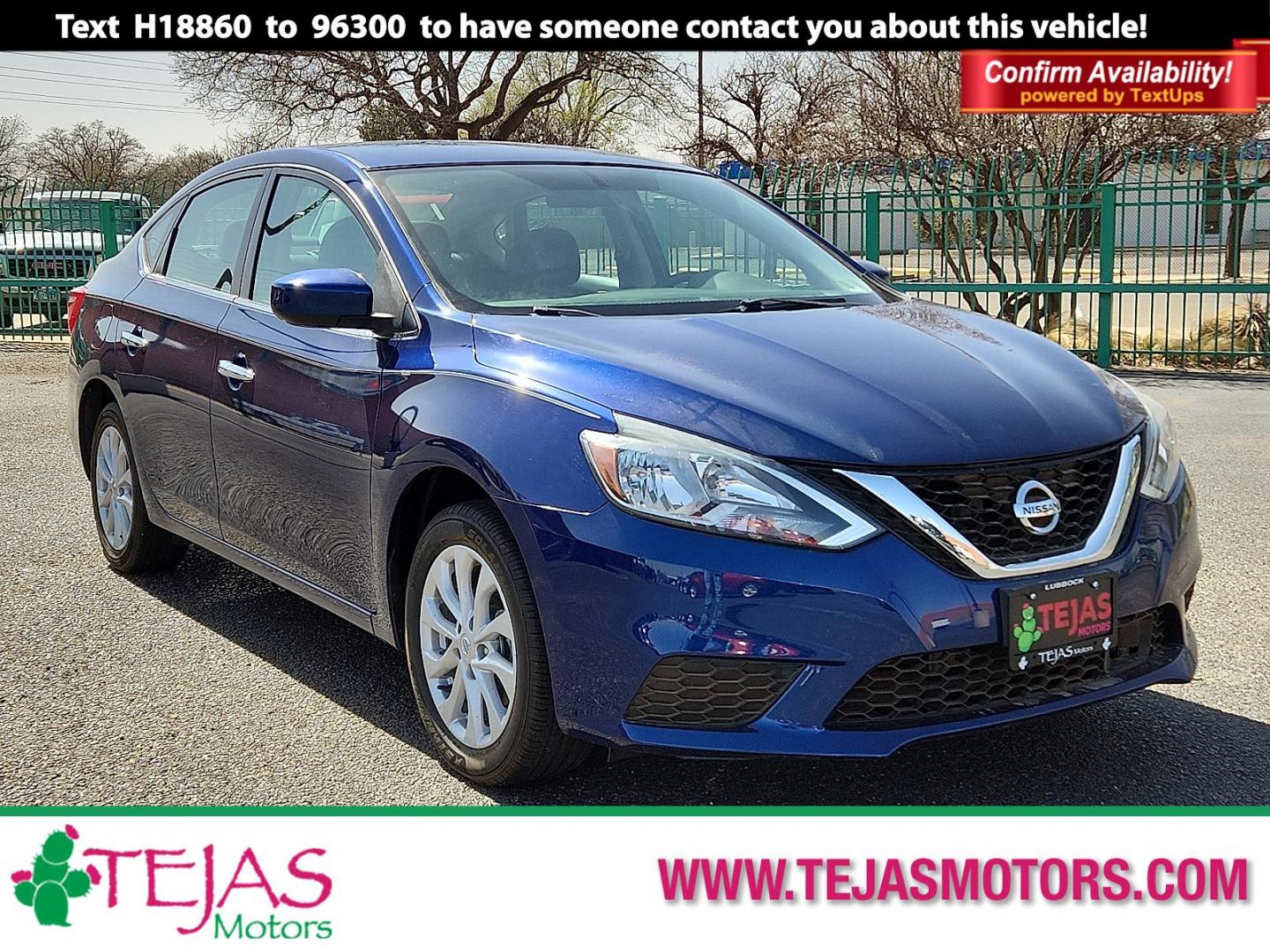 2019 BLUE /Charcoal - G Nissan Sentra SV (3N1AB7AP0KY) with an 1.8L I-4 DOHC, variable valve control, regular unleaded, engine with 124HP engine, located at 4110 Avenue Q, Lubbock, 79412, 33.556553, -101.855820 - 02/24/2026 KEY IN ENVELOPE GOD - Photo#0