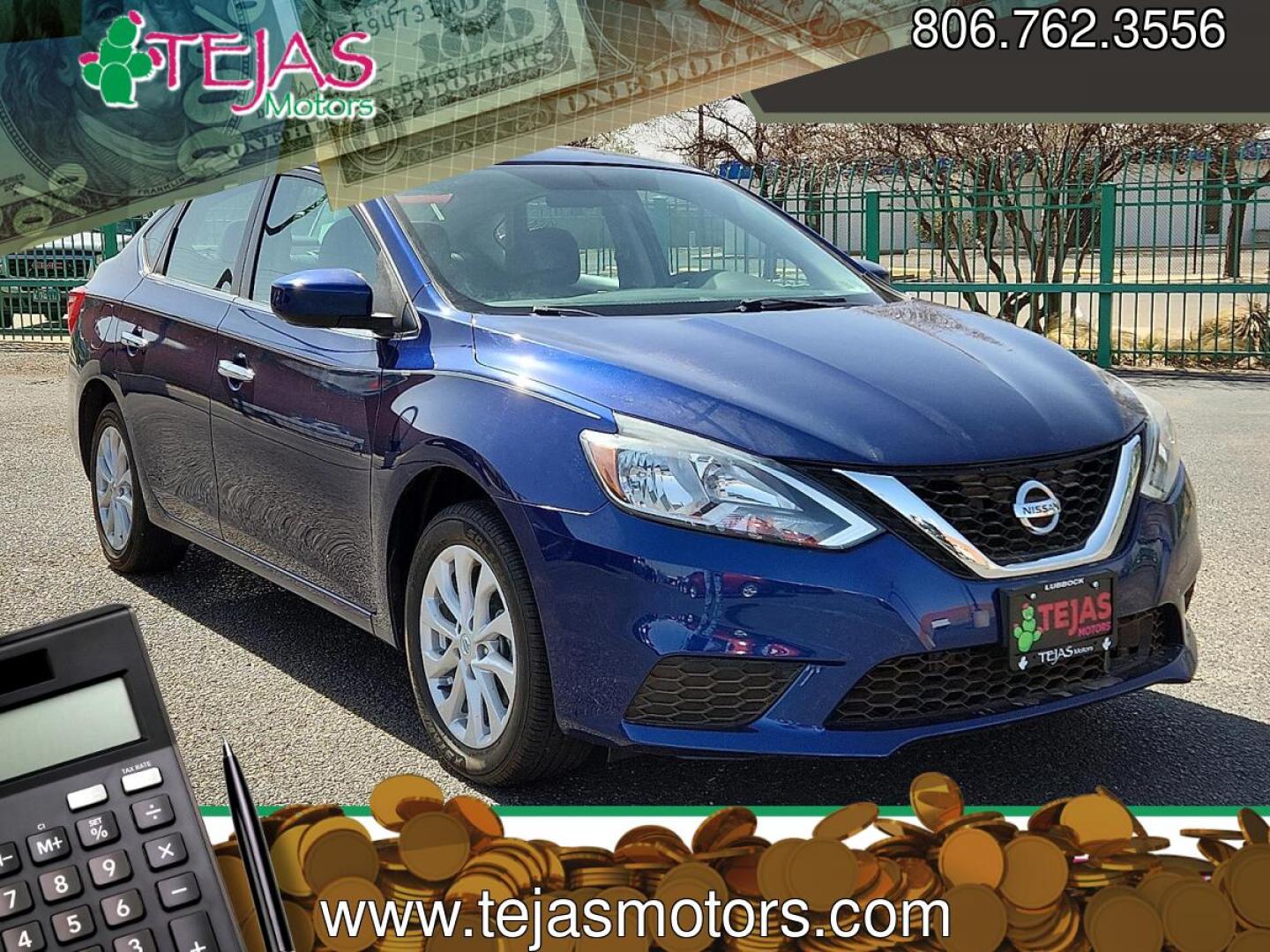 2019 BLUE /Charcoal - G Nissan Sentra SV (3N1AB7AP0KY) with an 1.8L I-4 DOHC, variable valve control, regular unleaded, engine with 124HP engine, located at 4110 Avenue Q, Lubbock, 79412, 33.556553, -101.855820 - 02/24/2026 KEY IN ENVELOPE GOD- Photo#0