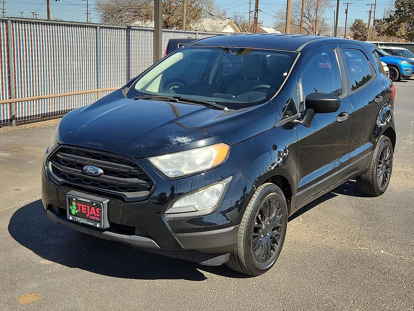 2019 BLACK Ford EcoSport S (MAJ3S2FE4KC) with an EcoBoost 1L I-3 gasoline direct injection, DOHC, variable valve control, intercooled turbo, regular unleaded, engine with 123HP engine, located at 4110 Avenue Q, Lubbock, 79412, 33.556553, -101.855820 - 02/19/2026 KEY IN ENVELOPE GOD - Photo#3