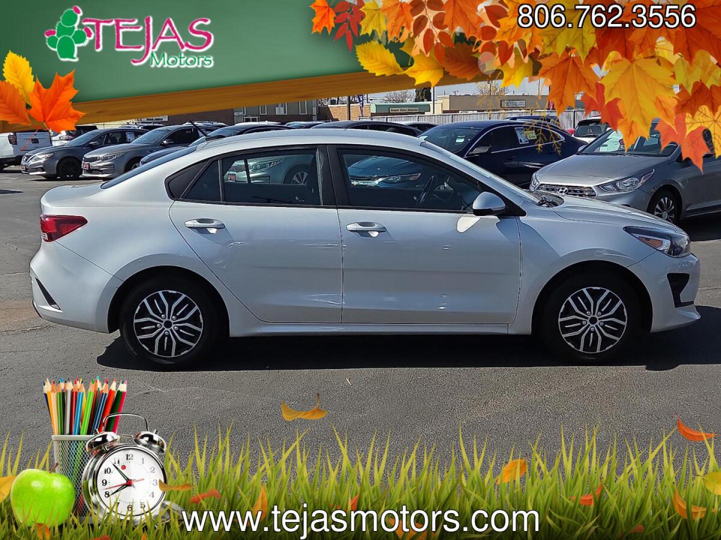 2022 Silky Silver - 4SS /Black - WK Kia Rio S (3KPA24ADXNE) with an Gamma-II 1.6L I-4 DOHC, variable valve control, regular unleaded, engine with 120HP engine, located at 4110 Avenue Q, Lubbock, 79412, 33.556553, -101.855820- Photo#1