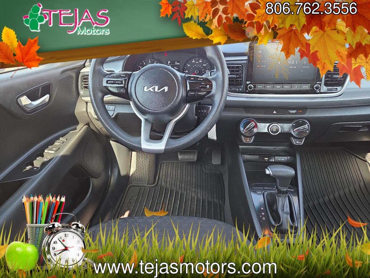 2022 Silky Silver - 4SS /Black - WK Kia Rio S (3KPA24ADXNE) with an Gamma-II 1.6L I-4 DOHC, variable valve control, regular unleaded, engine with 120HP engine, located at 4110 Avenue Q, Lubbock, 79412, 33.556553, -101.855820- Photo#8