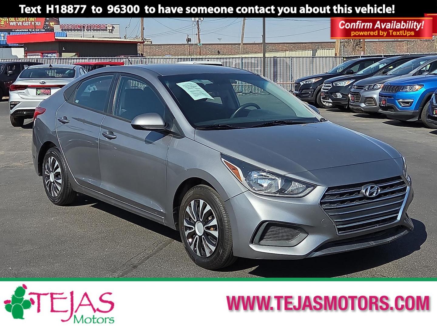 2021 Forge Gray - KLG /Black - TRY Hyundai Accent SE (3KPC24A63ME) with an Smartstream 1.6L I-4 port/direct injection, DOHC, CVVT variable valve control, regular unleaded, engine with 120HP engine, located at 4110 Avenue Q, Lubbock, 79412, 33.556553, -101.855820 - Photo#0