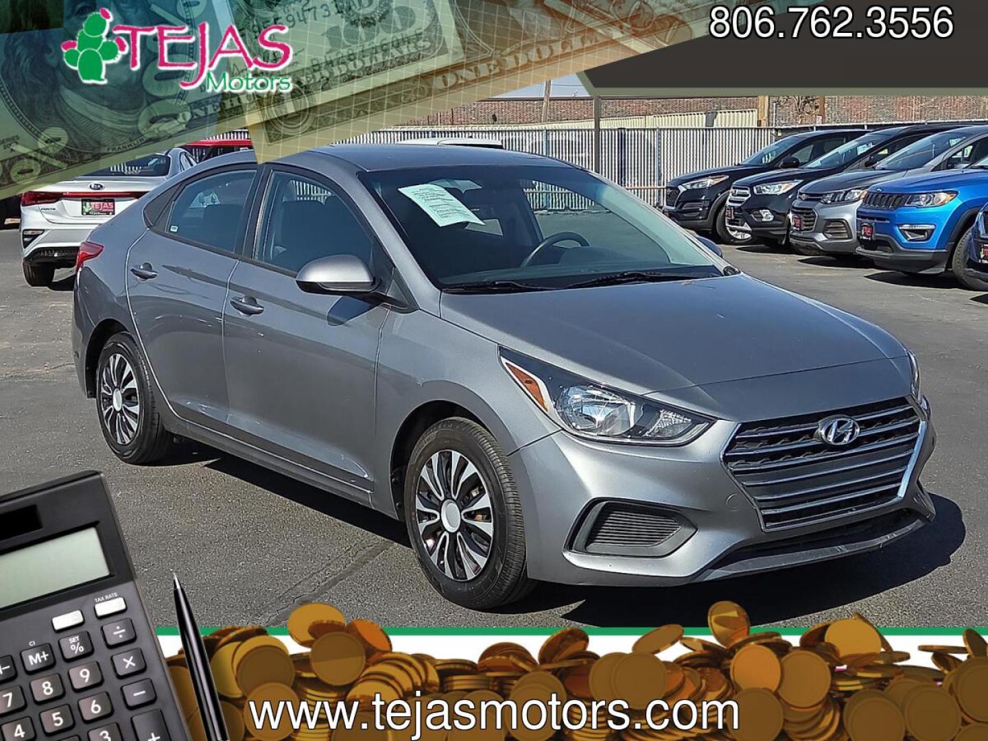 2021 Forge Gray - KLG /Black - TRY Hyundai Accent SE (3KPC24A63ME) with an Smartstream 1.6L I-4 port/direct injection, DOHC, CVVT variable valve control, regular unleaded, engine with 120HP engine, located at 4110 Avenue Q, Lubbock, 79412, 33.556553, -101.855820 - 04/22/2026 KEY IN ENVELOPE GOD- Photo#0