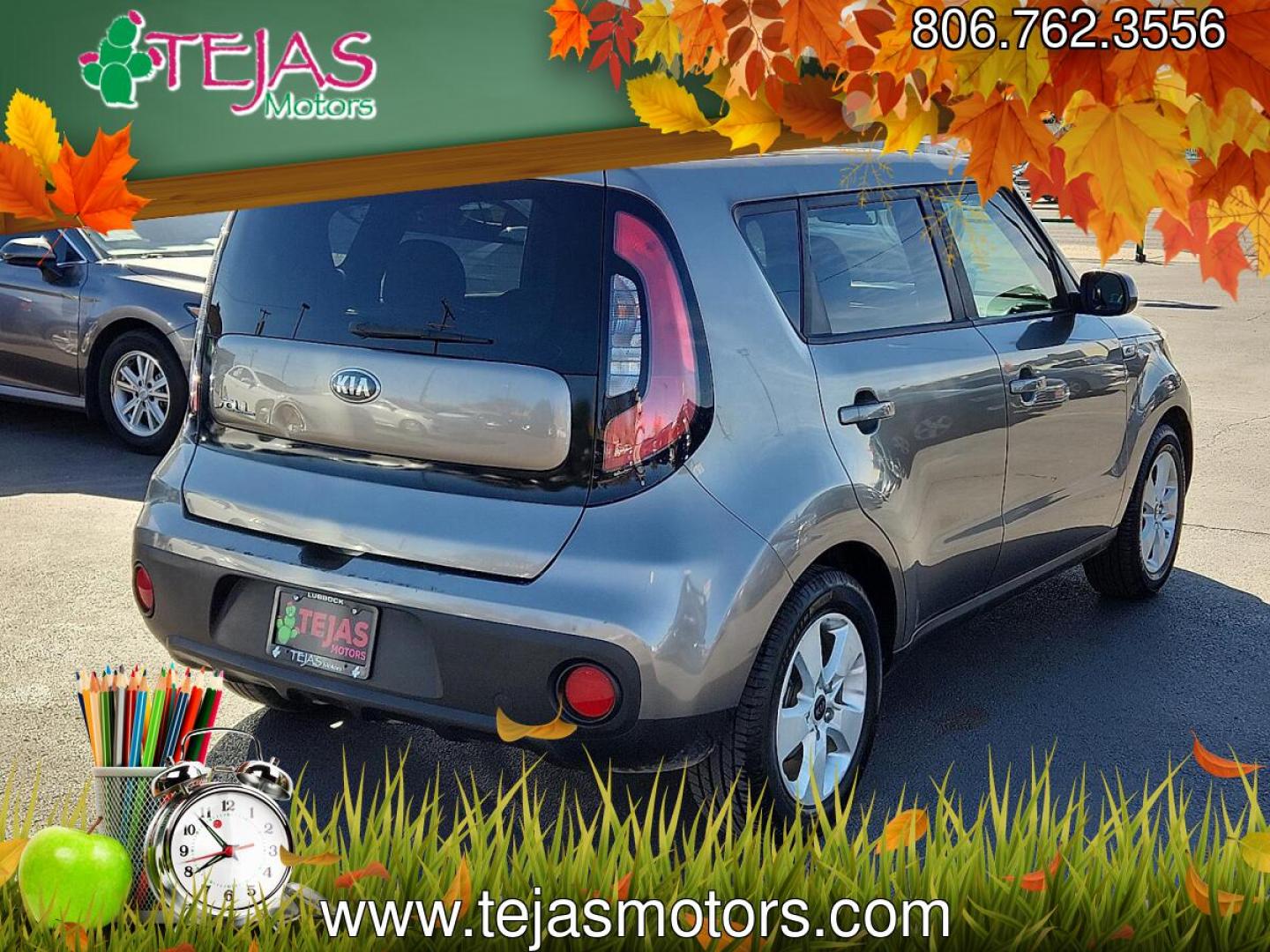 2018 GRAY Kia Soul (KNDJN2A25J7) with an Gamma 1.6L I-4 gasoline direct injection, DOHC, D-CVVT variable valve control, regular unleaded, engine with 130HP engine, located at 4110 Avenue Q, Lubbock, 79412, 33.556553, -101.855820 - 03/04/2026 KEY IN ENVELOPE GOD- Photo#1