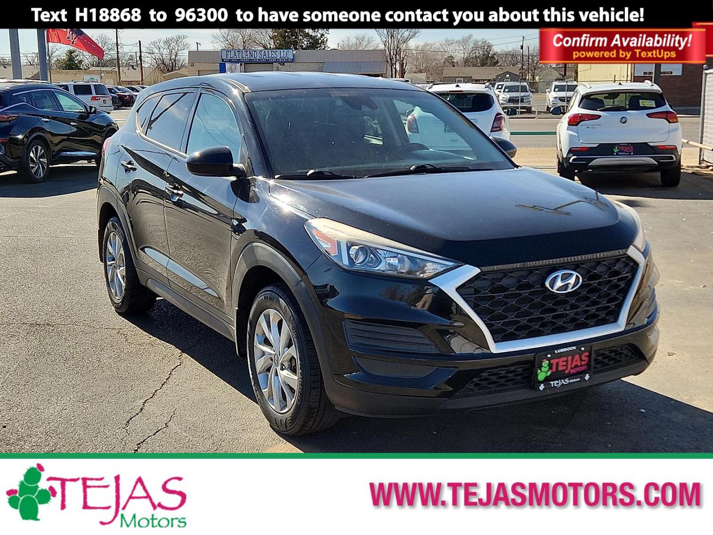 2020 BLACK Hyundai Tucson SE (KM8J23A48LU) with an Nu 2L I-4 gasoline direct injection, DOHC, D-CVVT variable valve control, regular unleaded, engine with 161HP engine, located at 4110 Avenue Q, Lubbock, 79412, 33.556553, -101.855820 - Photo#0