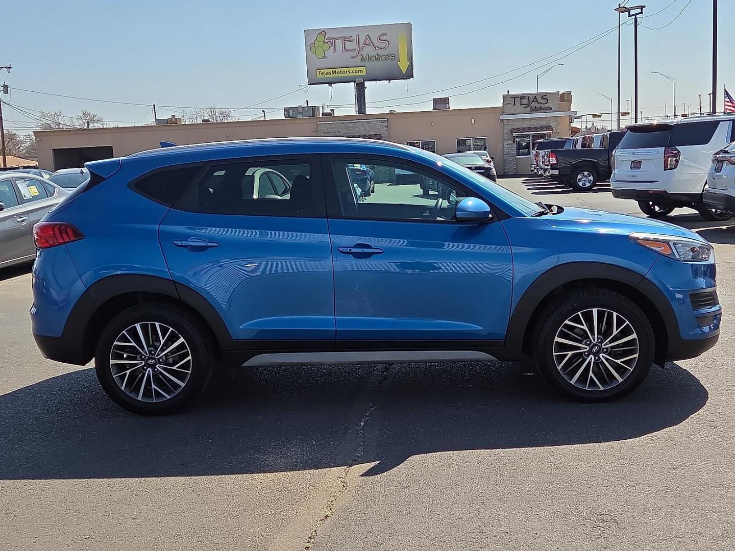 2019 Aqua Blue - R2U /Black - TRY Hyundai Tucson SEL (KM8J3CALXKU) with an Theta 2.4L I-4 gasoline direct injection, DOHC, CVVT variable valve control, regular unleaded, engine with 181HP engine, located at 4110 Avenue Q, Lubbock, 79412, 33.556553, -101.855820 - 03/04/2026 KEY IN ENVELOPE GOD - Photo#1