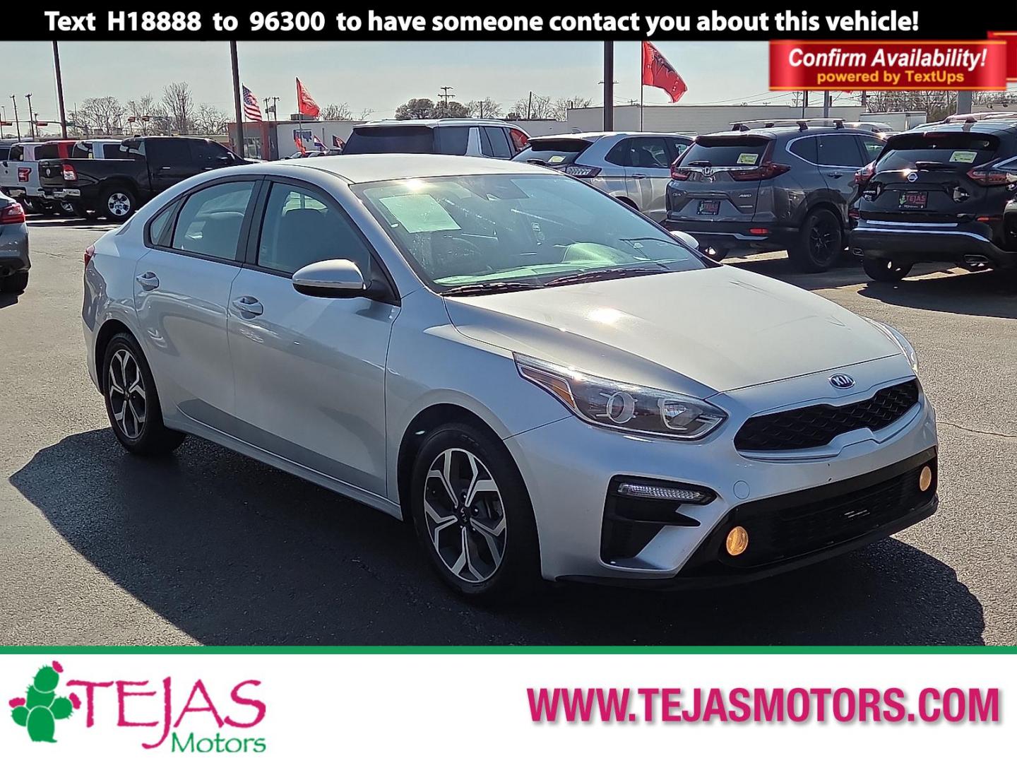 2021 Silky Silver - 4SS /Black - WK Kia Forte LXS (3KPF24AD8ME) with an 2L I-4 DOHC, D-CVVT variable valve control, regular unleaded, engine with 147HP engine, located at 4110 Avenue Q, Lubbock, 79412, 33.556553, -101.855820 - 03/04/2024 KEY IN ENVELOPE GOD - Photo#0