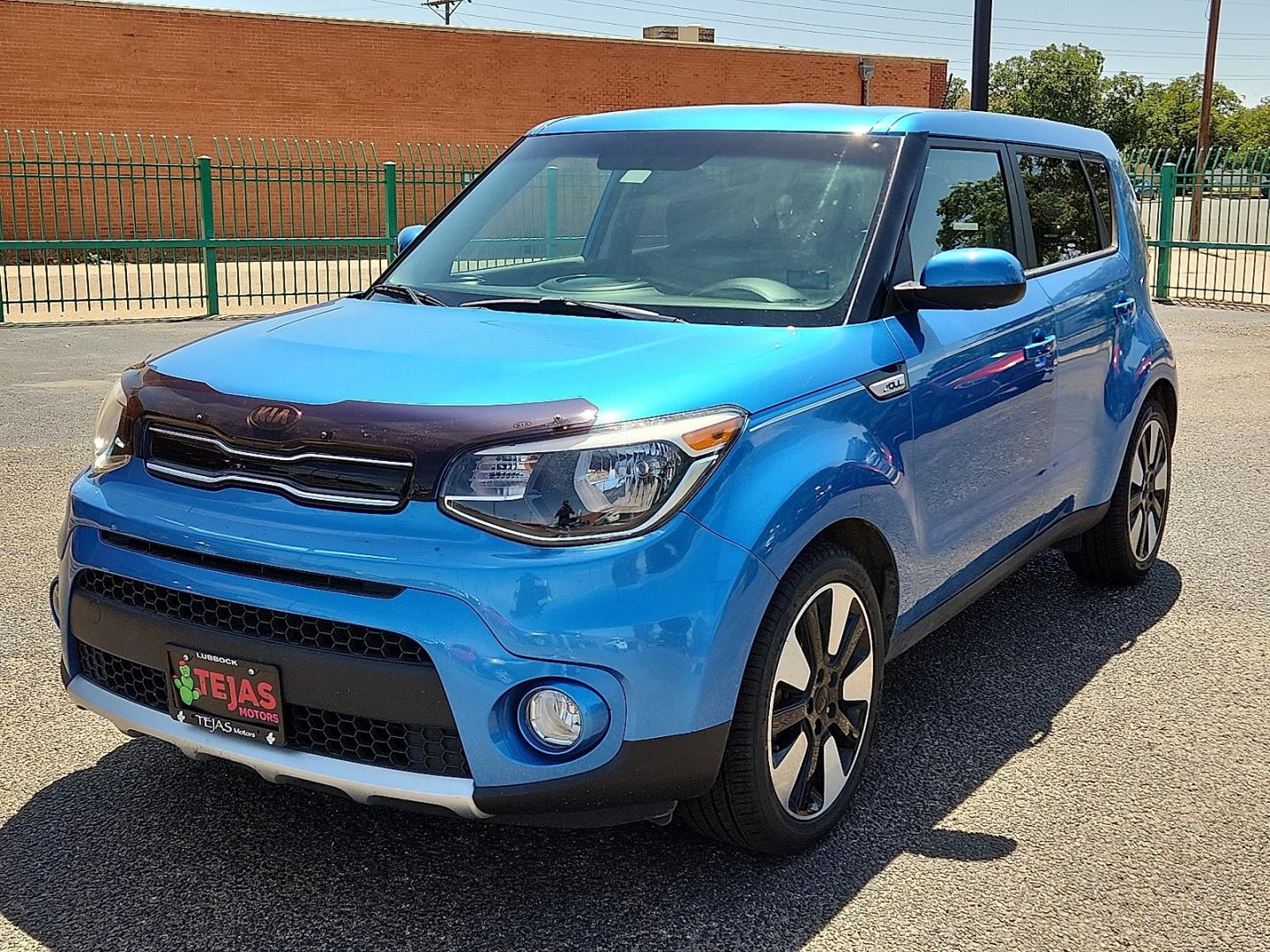 2018 Mysterious Blue - AAP /Black - EQ Kia Soul + (KNDJP3A59J7) with an 2L I-4 gasoline direct injection, DOHC, D-CVVT variable valve control, regular unleaded, engine with 161HP engine, located at 4110 Avenue Q, Lubbock, 79412, 33.556553, -101.855820- Photo#1