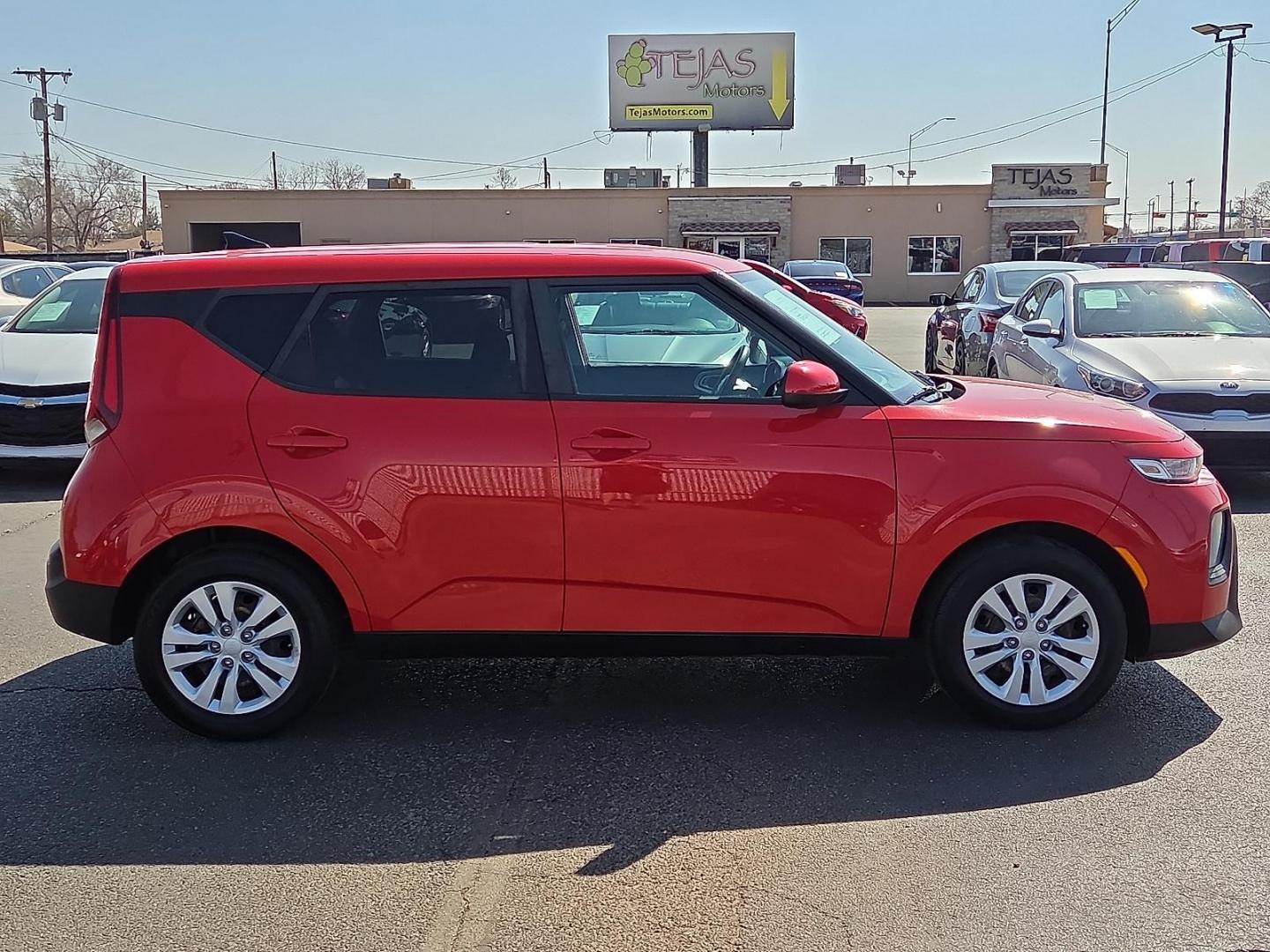 2020 Inferno Red - AJR /Black/Gray - GDM Kia Soul LX (KNDJ23AU7L7) with an 2L I-4 DOHC, D-CVVT variable valve control, regular unleaded, engine with 147HP engine, located at 4110 Avenue Q, Lubbock, 79412, 33.556553, -101.855820 - 03/10/2026 KEY IN ENVELOPE GOD - Photo#1
