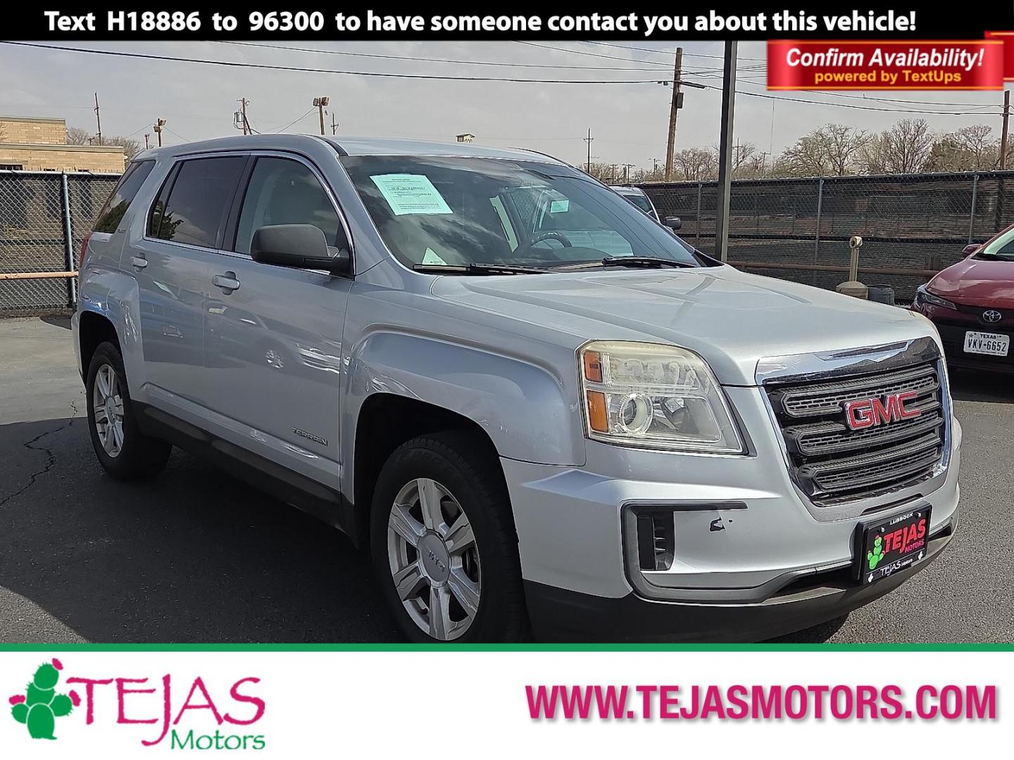 2016 Quicksilver Metallic - GAN /Light Titanium - AFB GMC Terrain SLE-1 (2GKALMEK2G6) with an ECOTEC 2.4L I-4 gasoline direct injection, DOHC, VVT variable valve control, regular unleaded, engine with 182HP engine, located at 4110 Avenue Q, Lubbock, 79412, 33.556553, -101.855820 - 03/07/2026 KEY IN ENVELOPE GOD - Photo#0