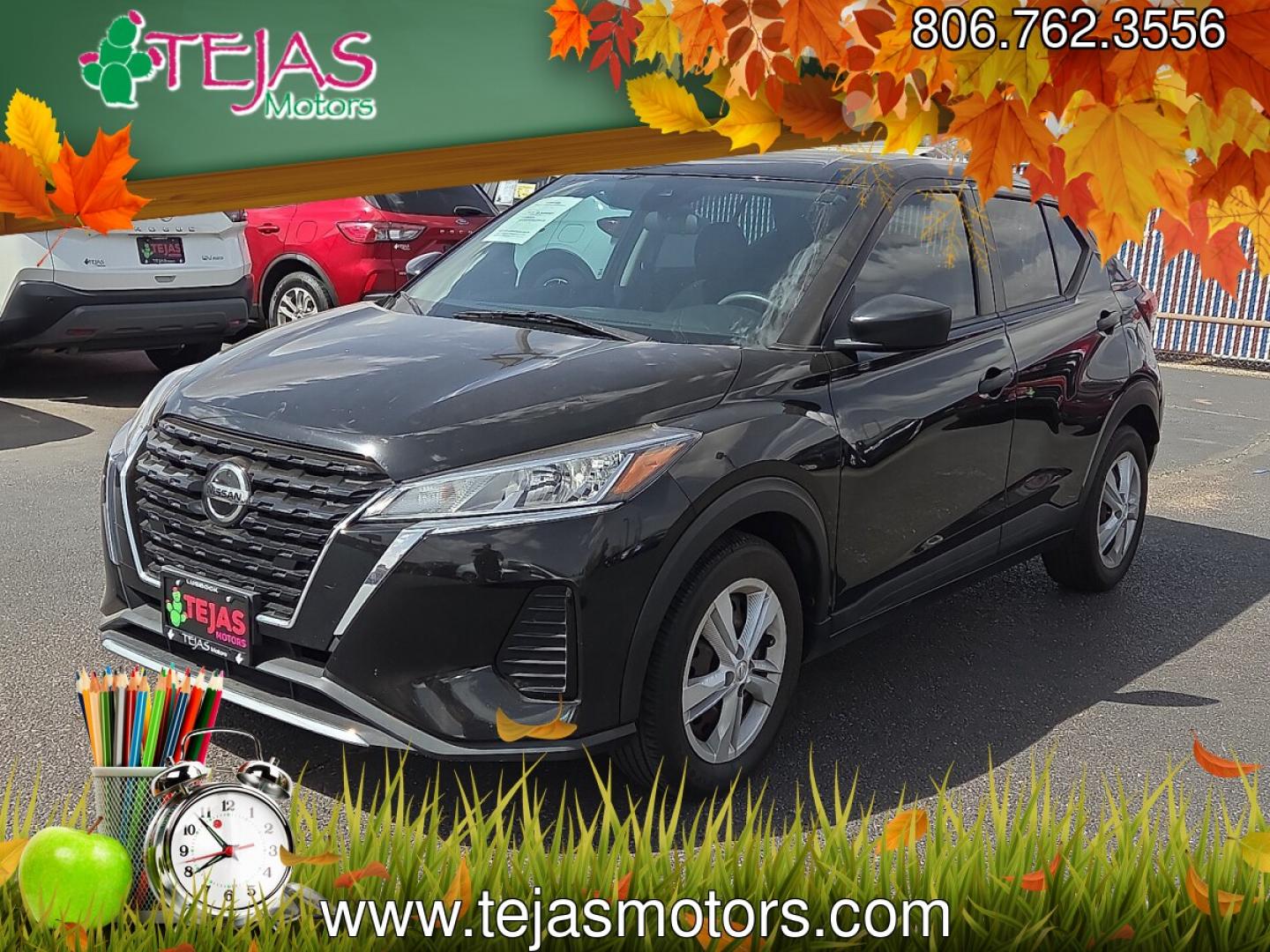 2021 Super Black - KH3 /Charcoal - G Nissan Kicks S Xtronic CVT (3N1CP5BV5ML) with an 1.6L I-4 DOHC, CVTCS variable valve control, regular unleaded, engine with 122HP engine, located at 4110 Avenue Q, Lubbock, 79412, 33.556553, -101.855820 - 03/12/2026 key in envelope god- Photo#4
