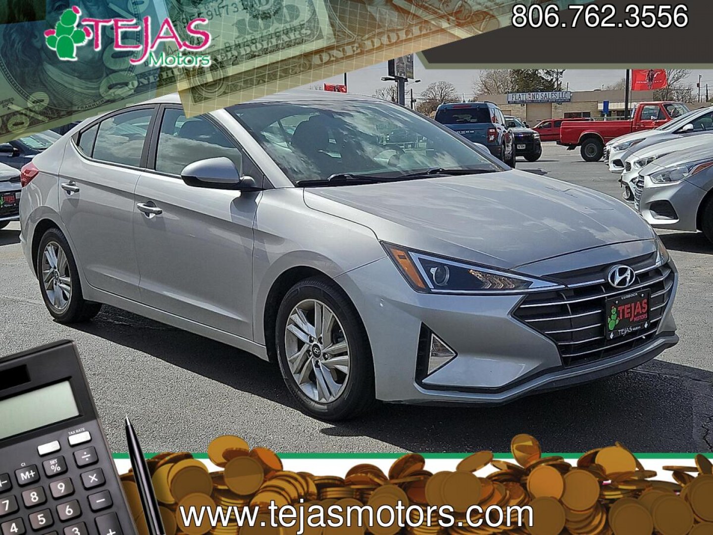 2020 GRAY /Black - C1 Hyundai Elantra SEL (5NPD84LF0LH) with an Nu 2L I-4 DOHC, D-CVVT variable valve control, regular unleaded, engine with 147HP engine, located at 4110 Avenue Q, Lubbock, 79412, 33.556553, -101.855820 - 03/07/2026 KEY IN ENVELOPE GOD- Photo#0