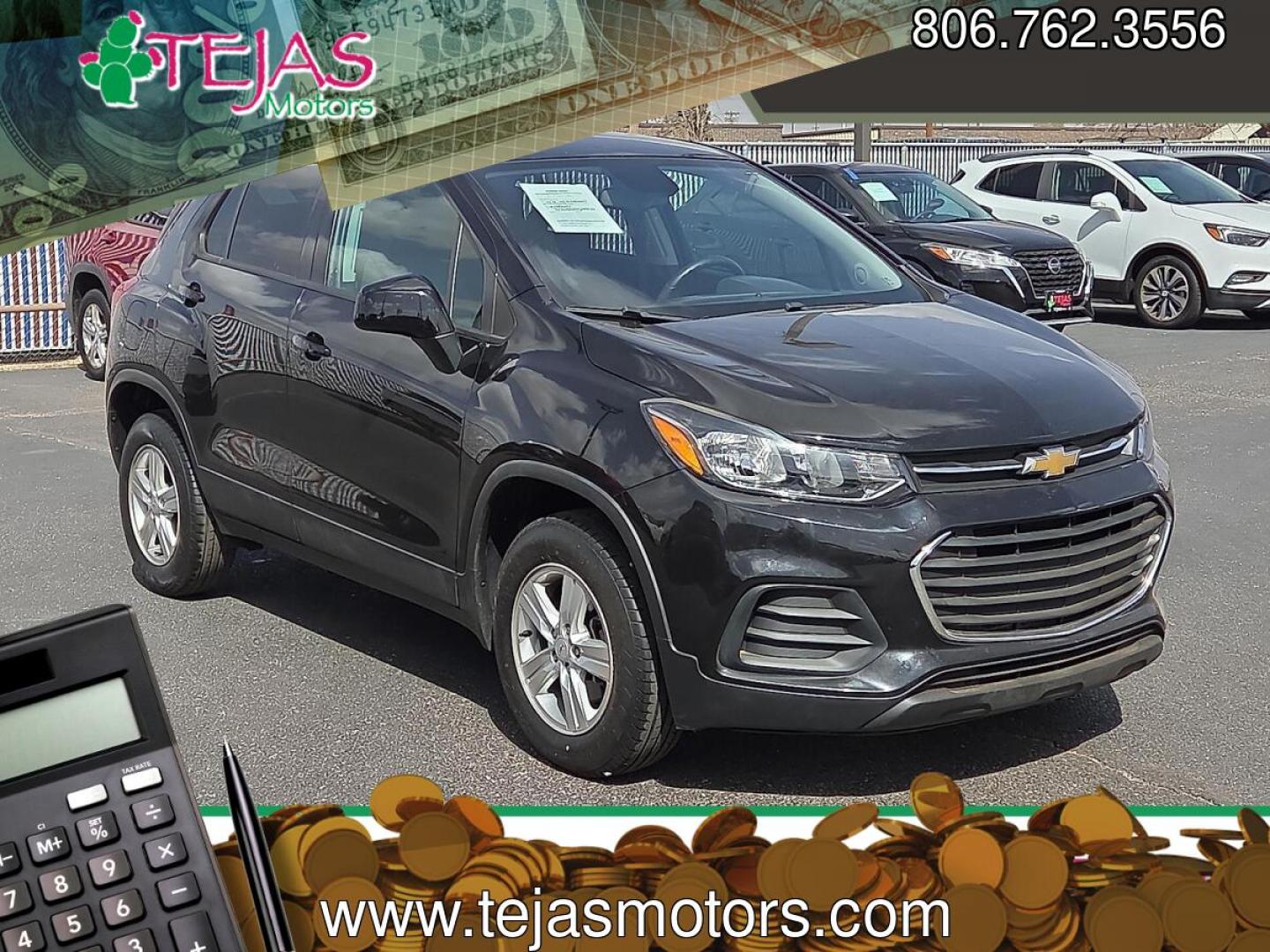 2021 Mosaic Black Metallic - GB0 /Jet Black - AFJ Chevrolet Trax AWD LS (KL7CJNSB8MB) with an ECOTEC 1.4L I-4 DOHC, VVT variable valve control, intercooled turbo, regular unleaded, engine with 138HP engine, located at 4110 Avenue Q, Lubbock, 79412, 33.556553, -101.855820 - 03/10/2026 KEY IN ENVELOPE GOD- Photo#0