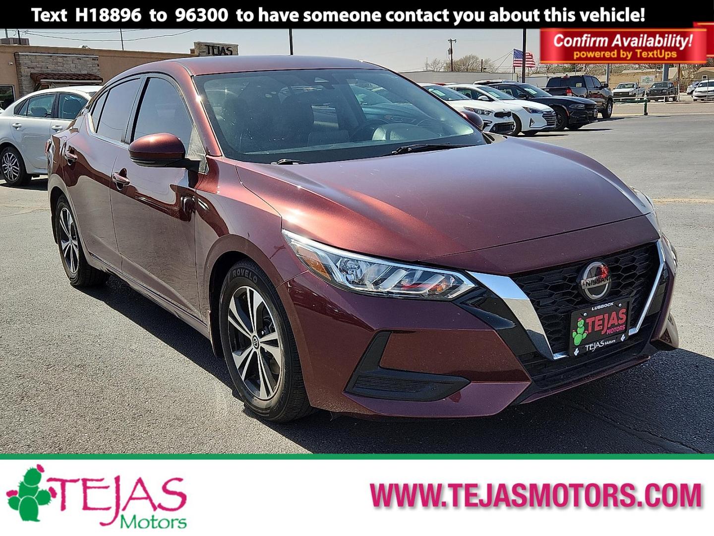 2021 RED /Charcoal - G Nissan Sentra SV Xtronic CVT (3N1AB8CV3MY) with an 2L I-4 gasoline direct injection, DOHC, variable valve control, regular unleaded, engine with 149HP engine, located at 4110 Avenue Q, Lubbock, 79412, 33.556553, -101.855820 - Photo#0