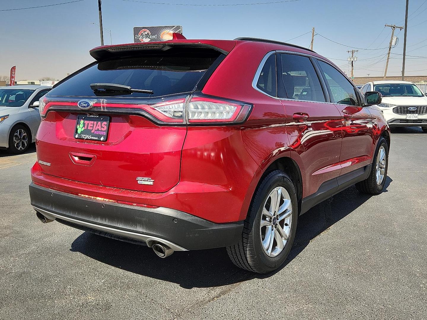 2016 RED /Dune - DD Ford Edge SEL (2FMPK3J97GB) with an EcoBoost 2L I-4 gasoline direct injection, DOHC, variable valve control, intercooled turbo, premium unleaded, engine with 245HP engine, located at 4110 Avenue Q, Lubbock, 79412, 33.556553, -101.855820 - Photo#3